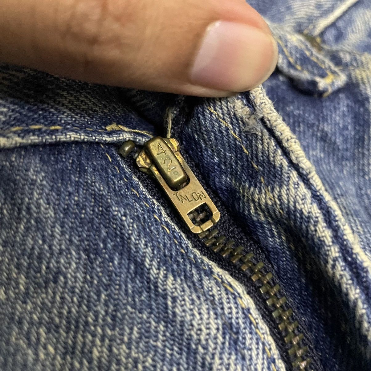 Lee × Vintage Vintage 1960s Lee Riders Jeans Talon 42 Zipper Single Stitch Size US 27 - 3 Thumbnail