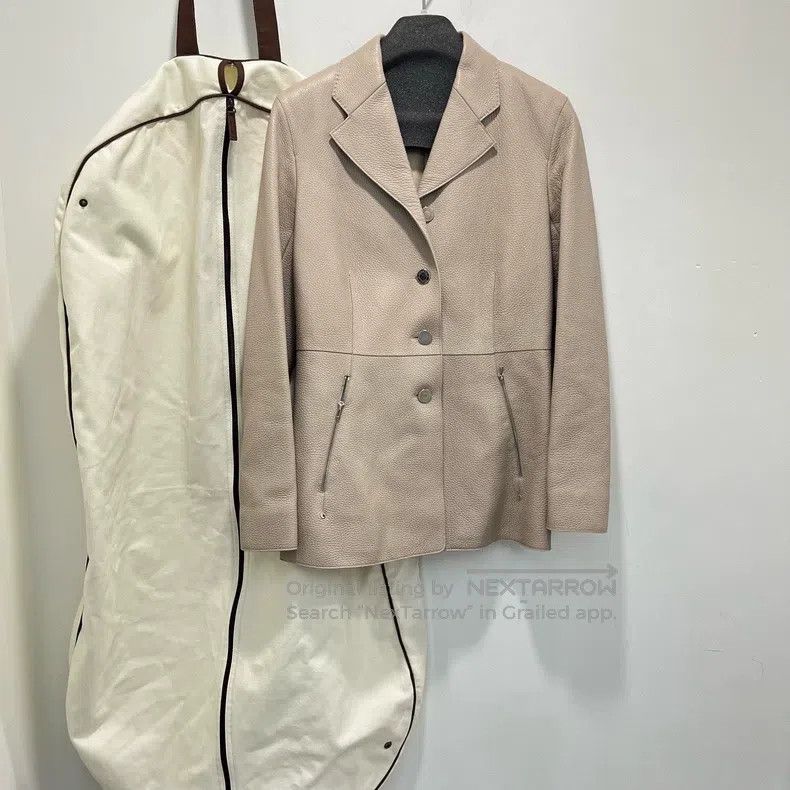Hermes Hermes Beige full leather ladies' jacket Size XS / US 0-2 / IT 36-38 - 1 Thumbnail