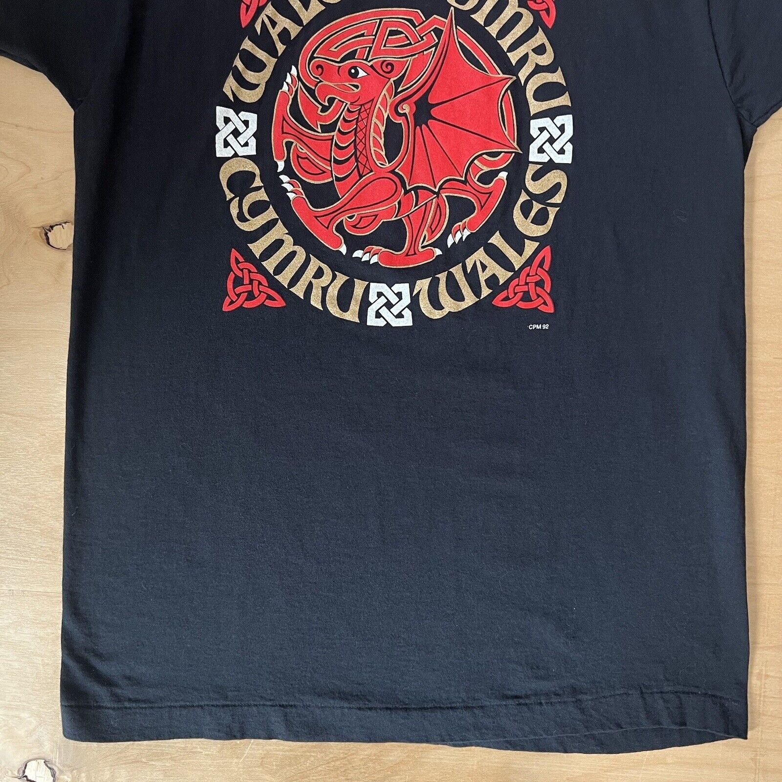 Vintage Vintage Cymru Whales Shirt XL Black 80s Screen Stars England Size US XL / EU 56 / 4 - 3 Thumbnail