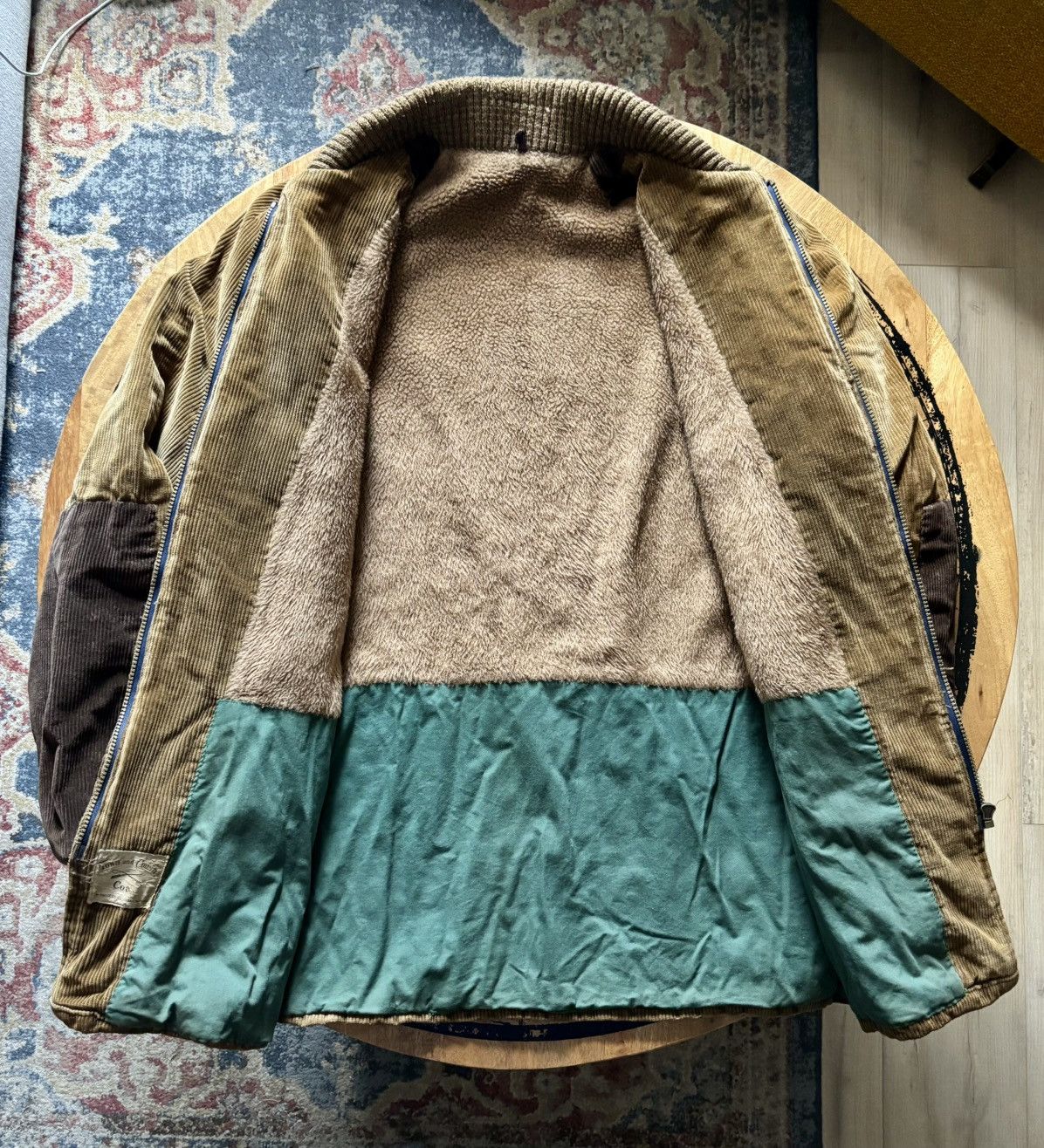 Vintage 1940s Town & Country Patchwork Corduroy Sherpa Lined Jacket Size US L / EU 52-54 / 3 - 2 Thumbnail
