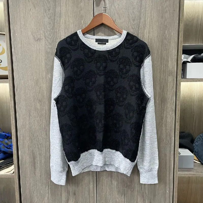Alexander McQueen Alexander McQueen Women's Black Leather Sweatshirt 0089 Size S / US 4 / IT 40 - 1 Thumbnail