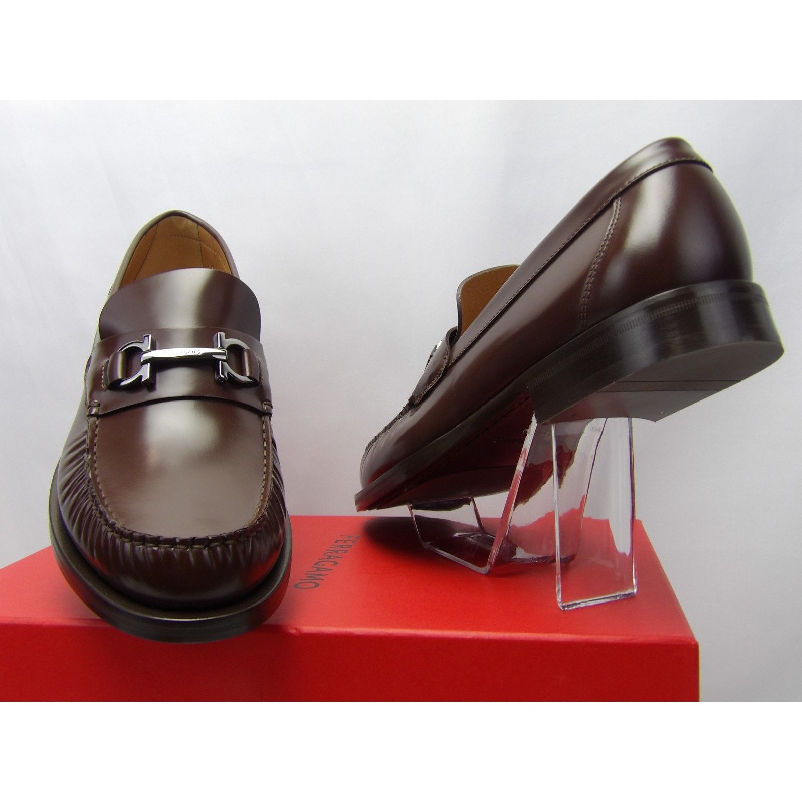 Salvatore Ferragamo FERRAGAMO BROWN LEATHER FORT GANCINI BIT LOAFERS 10.5 E ITAL Size US 11.5 / EU 44-45 - 6 Thumbnail