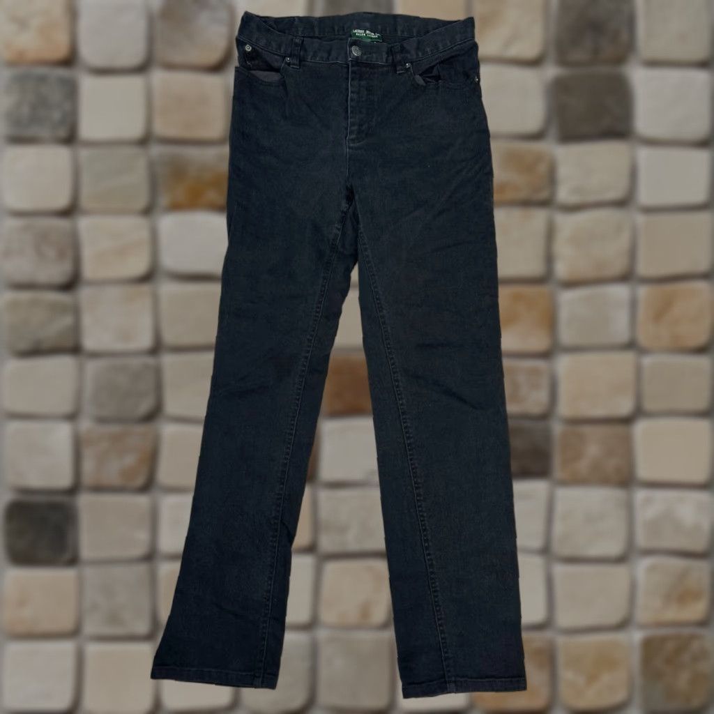 Ralph Lauren Lauren Ralph Lauren Jeans Women 8 Black Denim Cotton Mid Rise Straight Leg 30x30 Size 30" / US 8 / IT 44 - 1 Thumbnail