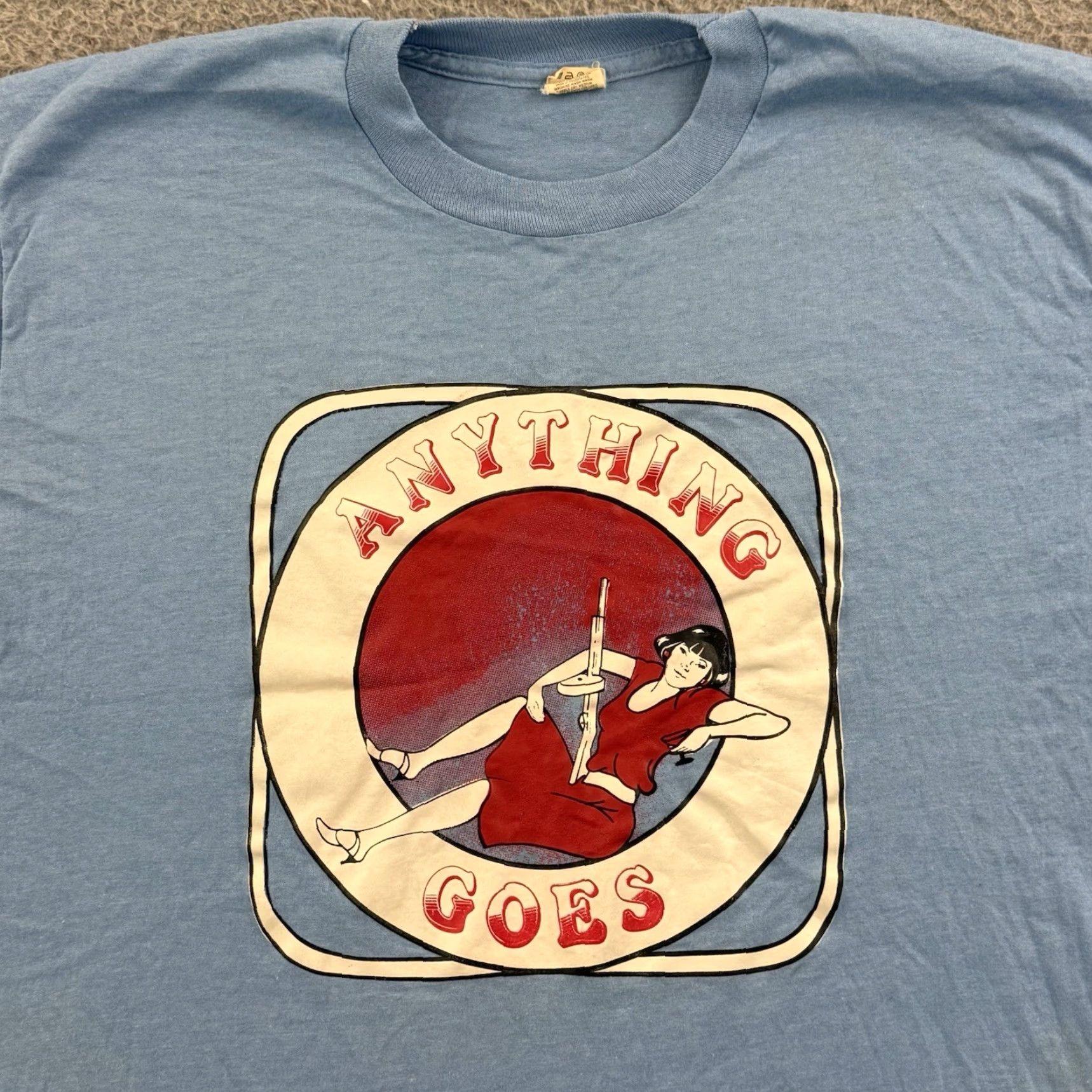 Vintage VINTAGE Screen Stars Broadway Shirt T-Shirt Adult Large Blue 80s Musical Short Sleeve Cotton Blend Graphic Print Crew Neck Men Size US L / EU 52-54 / 3 - 3 Thumbnail