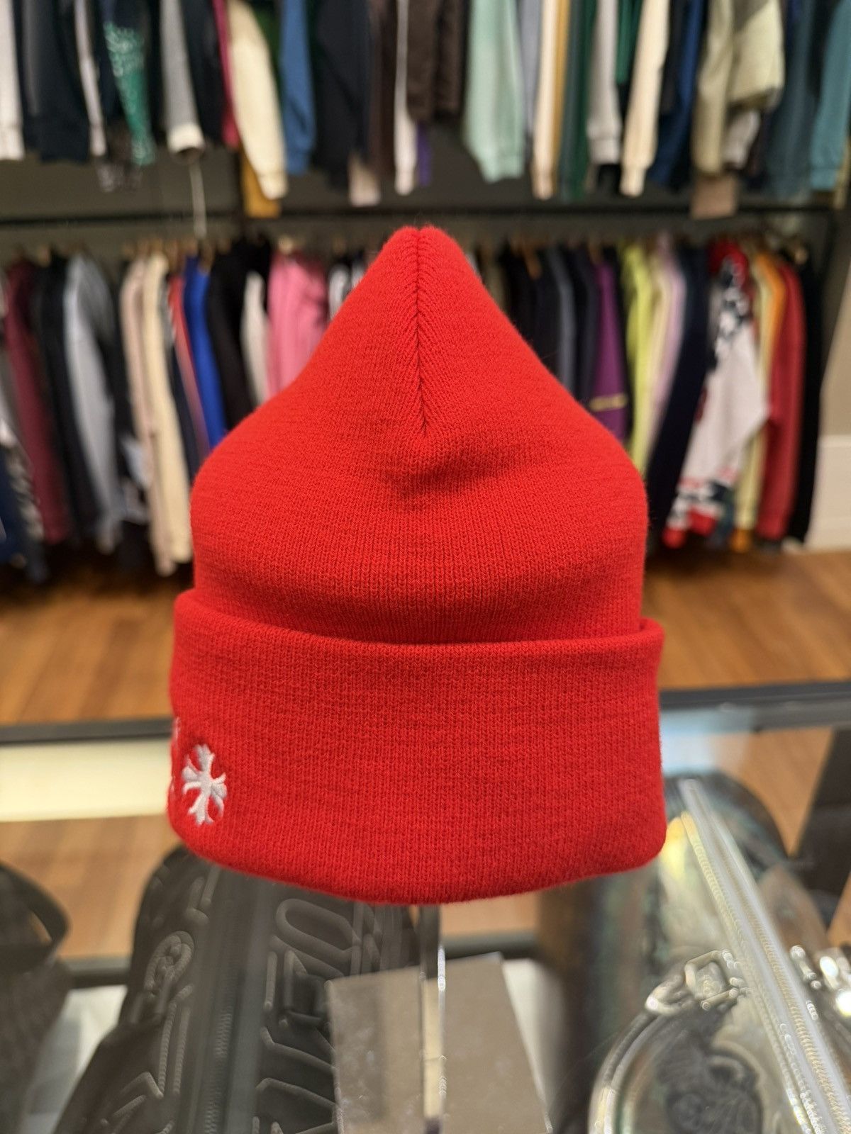 Chrome Hearts Chrome Hearts Logo Embroidered Beanie - Red Size ONE SIZE - 4 Thumbnail