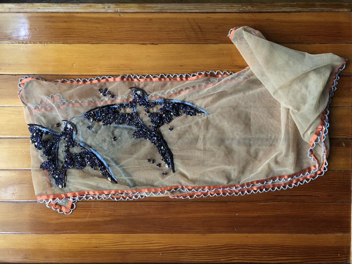Dries Van Noten Incredible Beaded Crystal Silk Scarf Size ONE SIZE - 8 Thumbnail