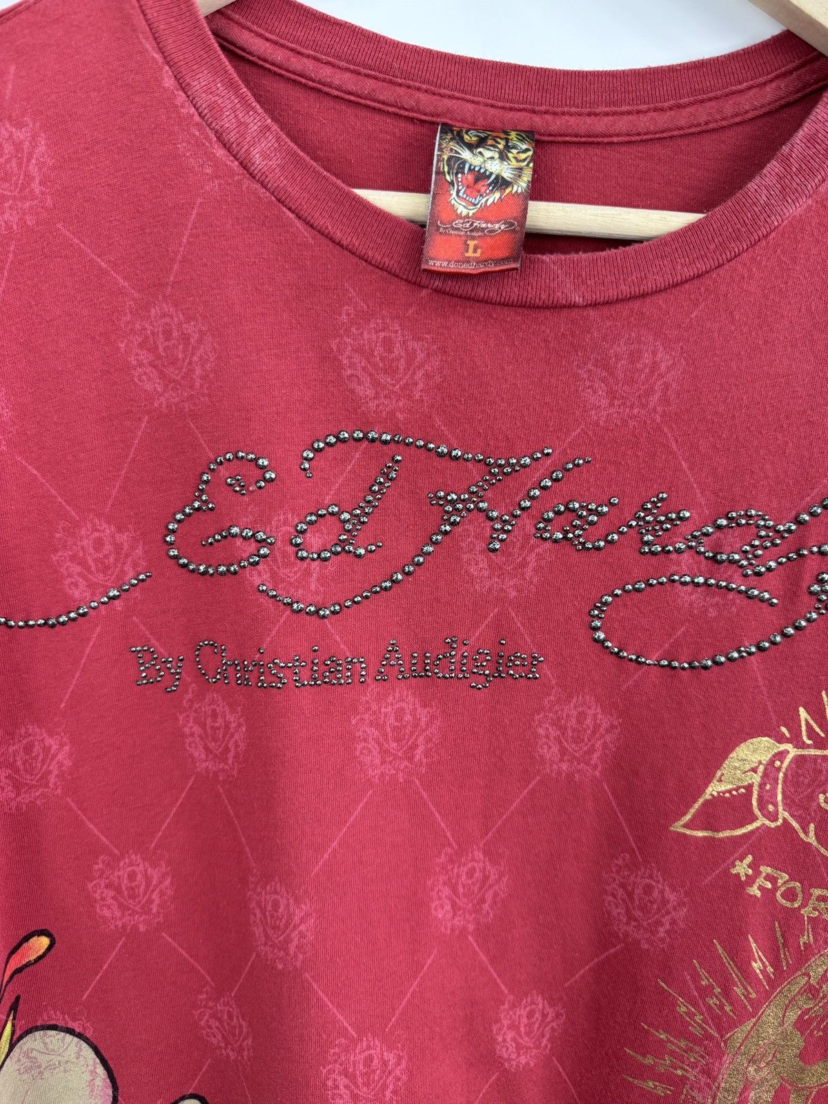 Ed Hardy 🇺🇸💀 Vintage ED Hardy Christian Audigier 7829 T-Shirt Retro Size US L / EU 52-54 / 3 - 6 Thumbnail