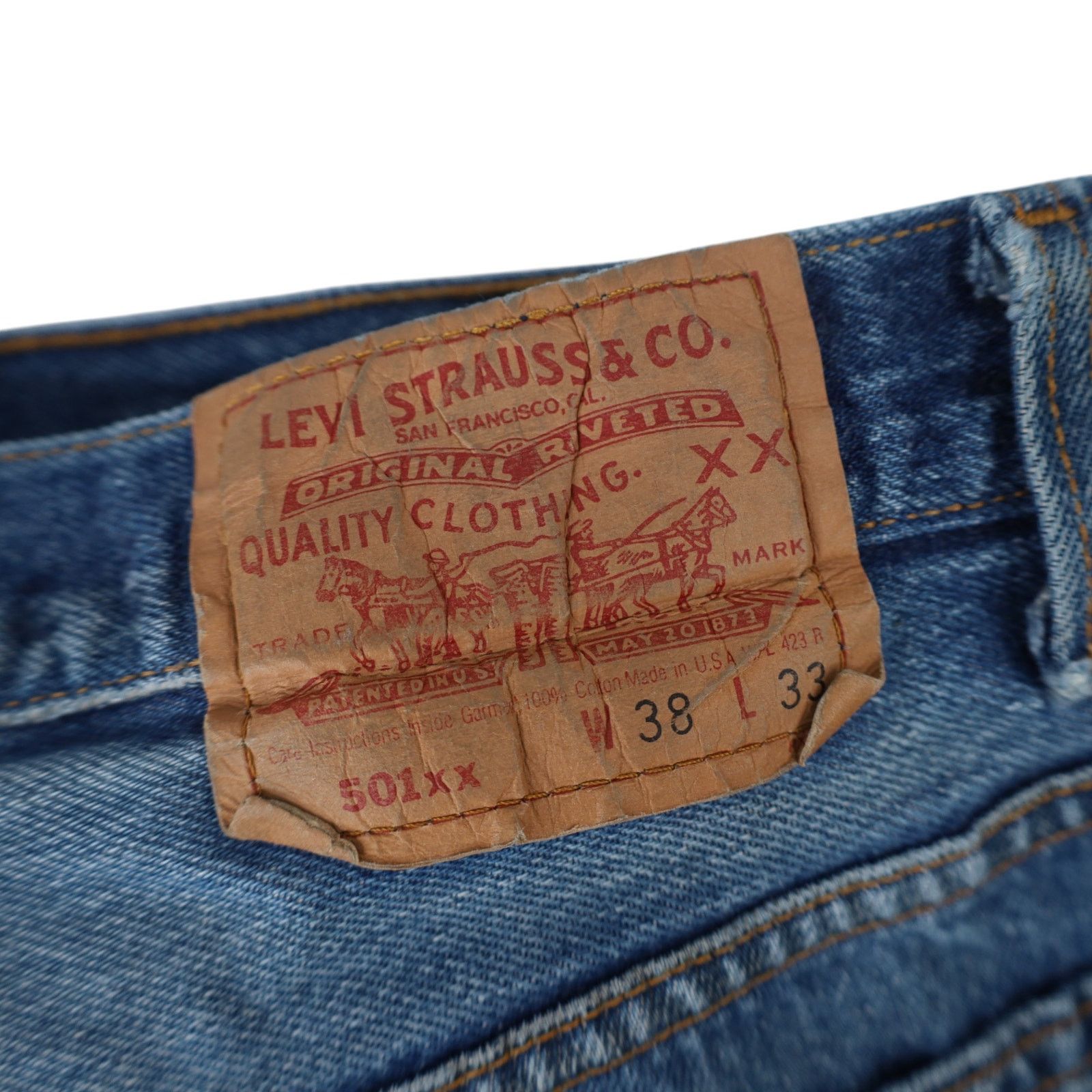 Levi's × Vintage Vintage Distressed Levis 501xx USA Made Denim Jeans Size US 38 / EU 54 - 15 Thumbnail