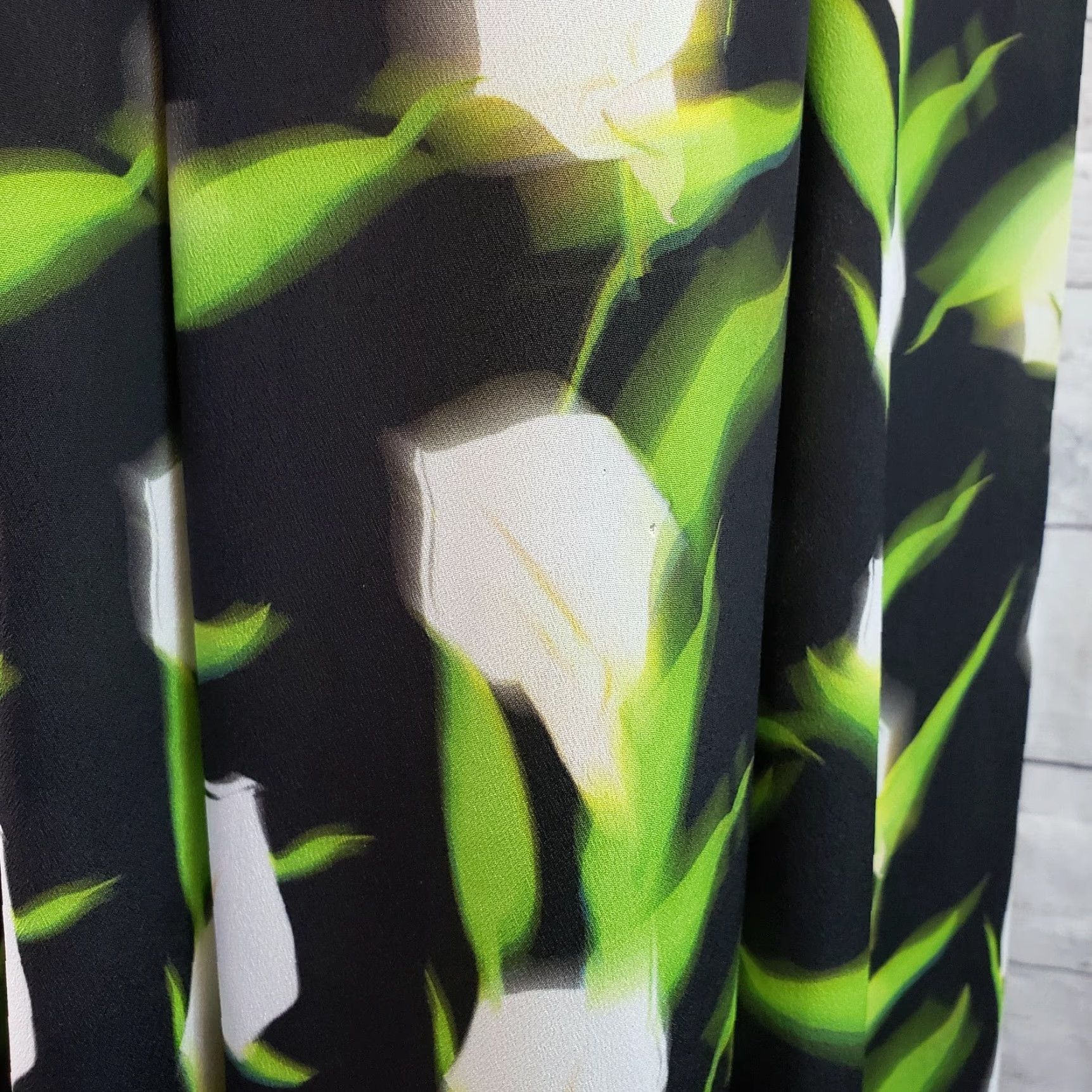 Vintage ZAC Zac Posen Womens Dress Sz 6 Green Black Floral Lilly Print V-Neck Sleeveless Size M / US 6-8 / IT 42-44 - 5 Thumbnail