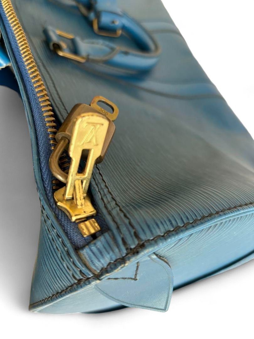 Louis Vuitton Louis Vuitton - Keepall 45 Blue Leather Boston Handbag Size ONE SIZE - 4 Thumbnail