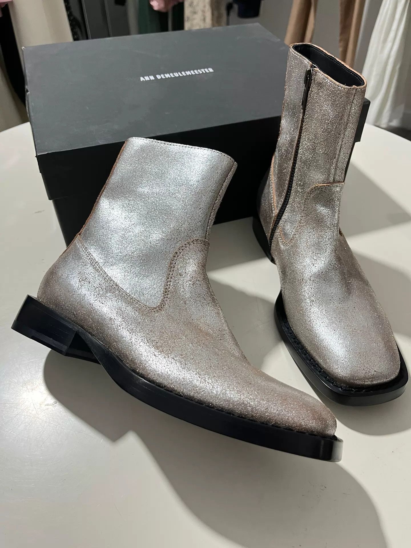 Ann Demeulemeester Ann Demeulemeester New Boots Square Toe Silver 36 Size US 6 / IT 36 - 2 Thumbnail