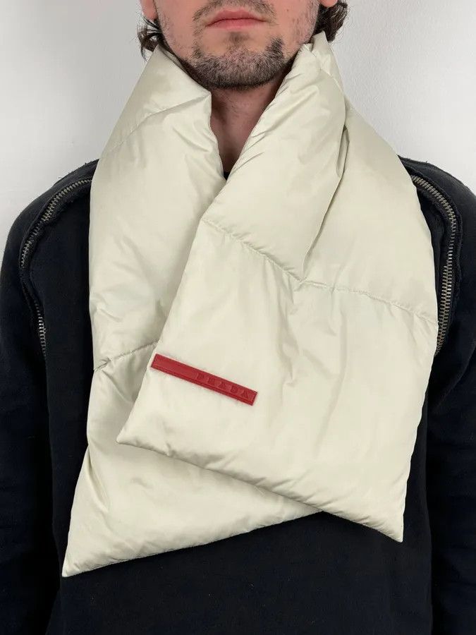 Prada FW2000 Prada Cream Scarf Nylon Quilted One Size Size ONE SIZE - 2 Thumbnail