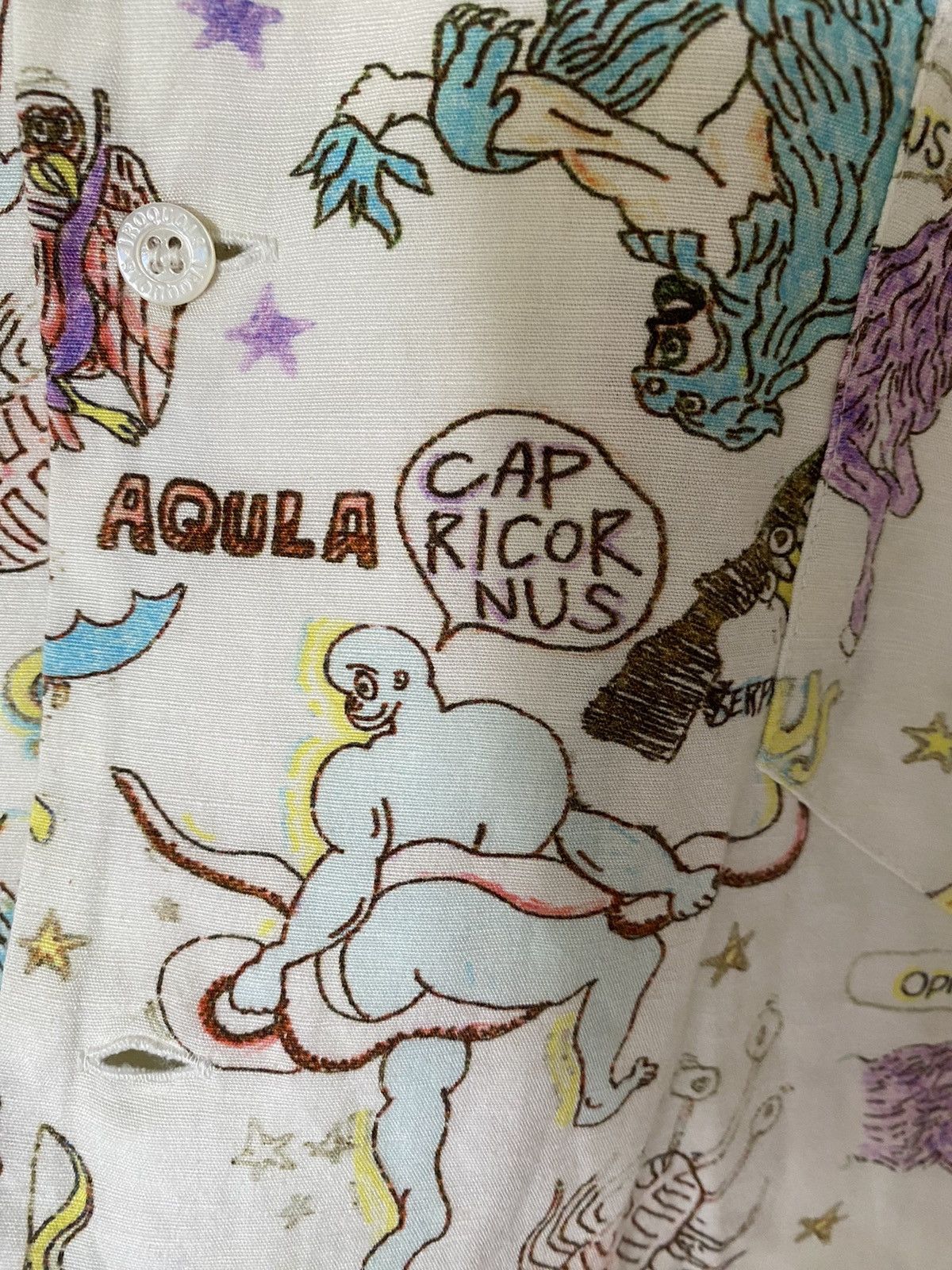 Iroquois Japan 🔥2000s Satanic Zodiac Punk sex Rayon camp collar Size US XL / EU 56 / 4 - 11 Thumbnail