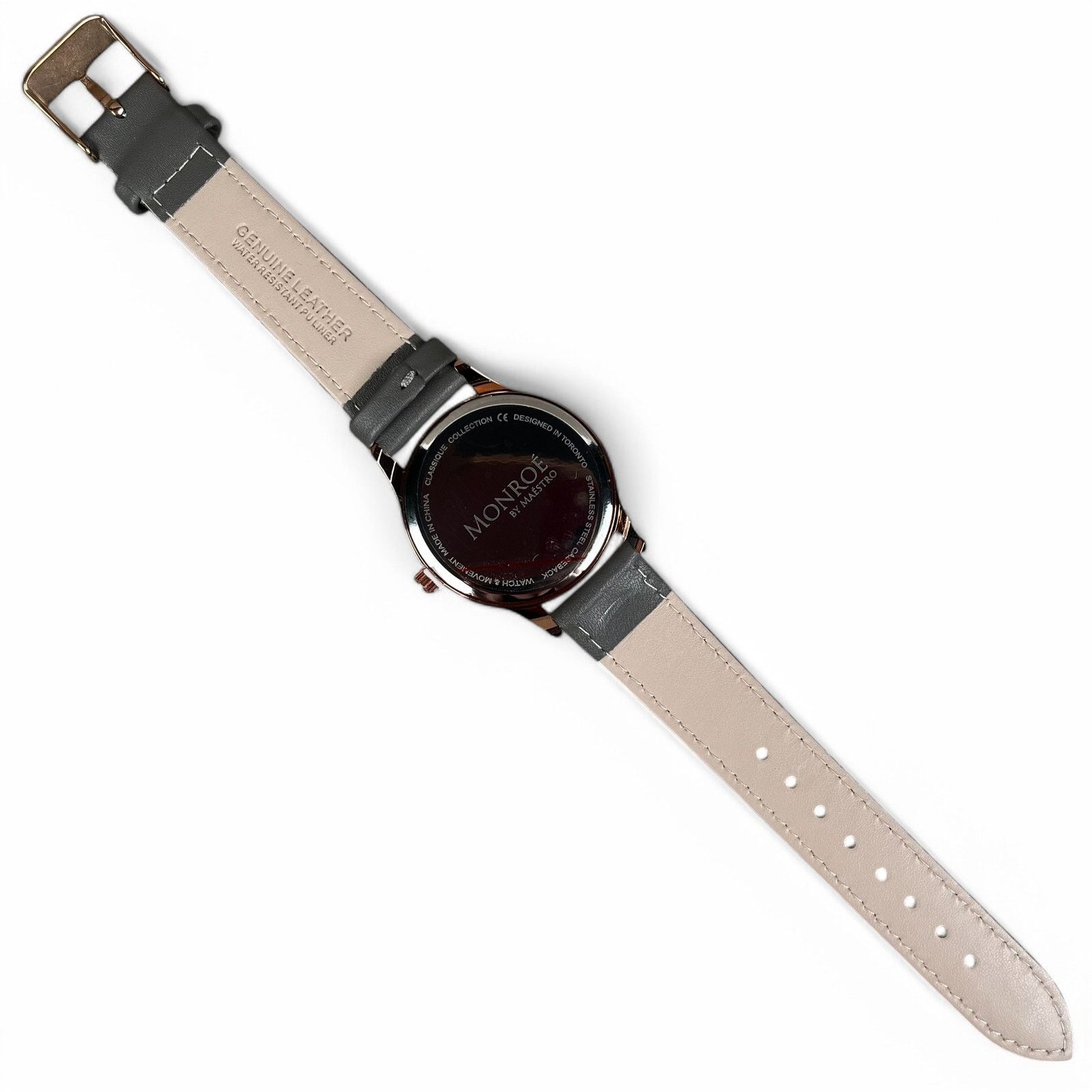 Other Monroe Classique Watch Sunburst Solerose Gray Leather Band Size ONE SIZE - 5 Thumbnail