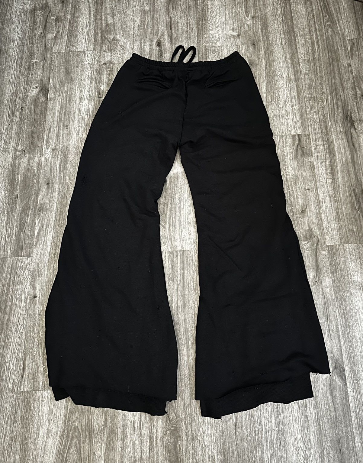 Other × Streetwear DASYORI BLACK THERMAL LAYERED FLARED SWEATPANTS 