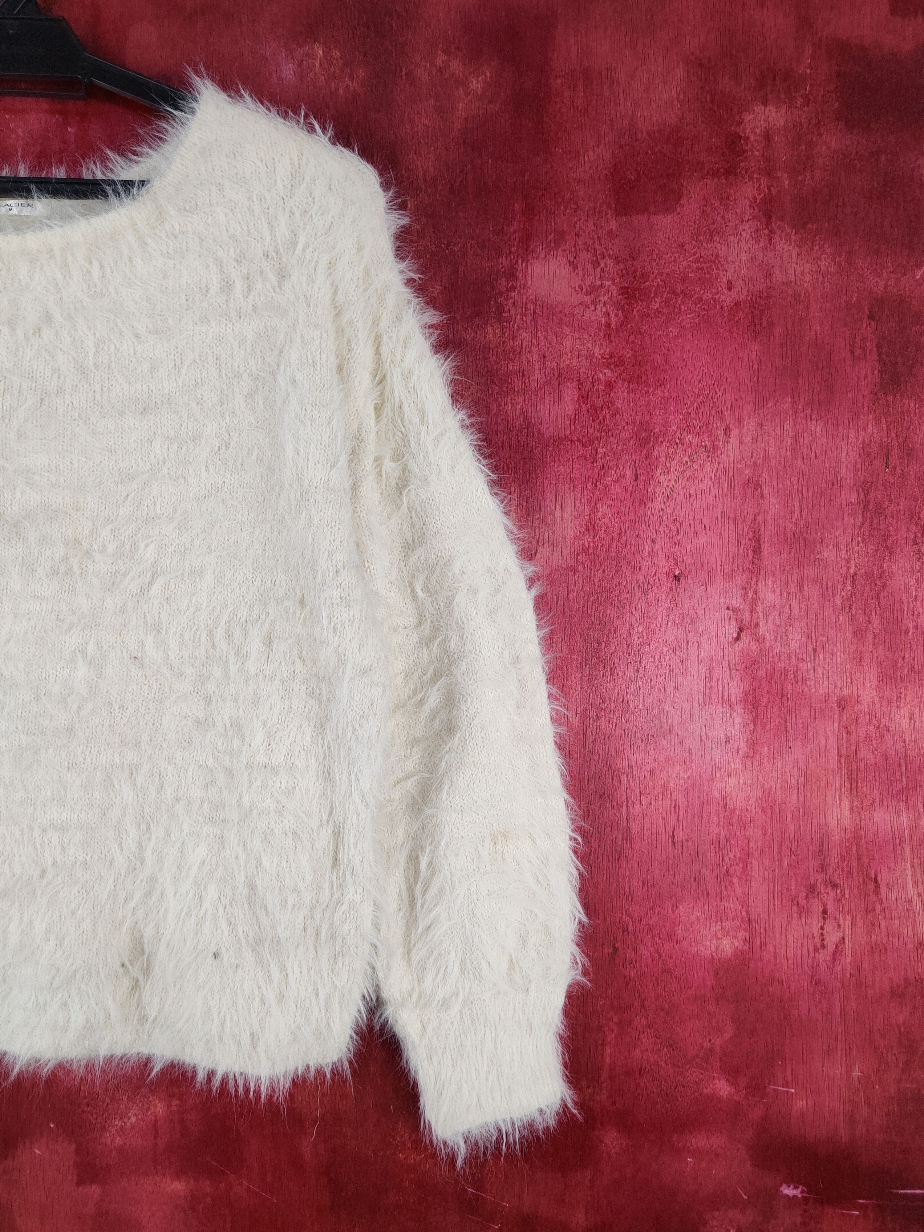 Japanese Brand Glacier Cream Shag Shaggy Fur Mohair Knitwear #S1988 Size S / US 4 / IT 40 - 5 Thumbnail