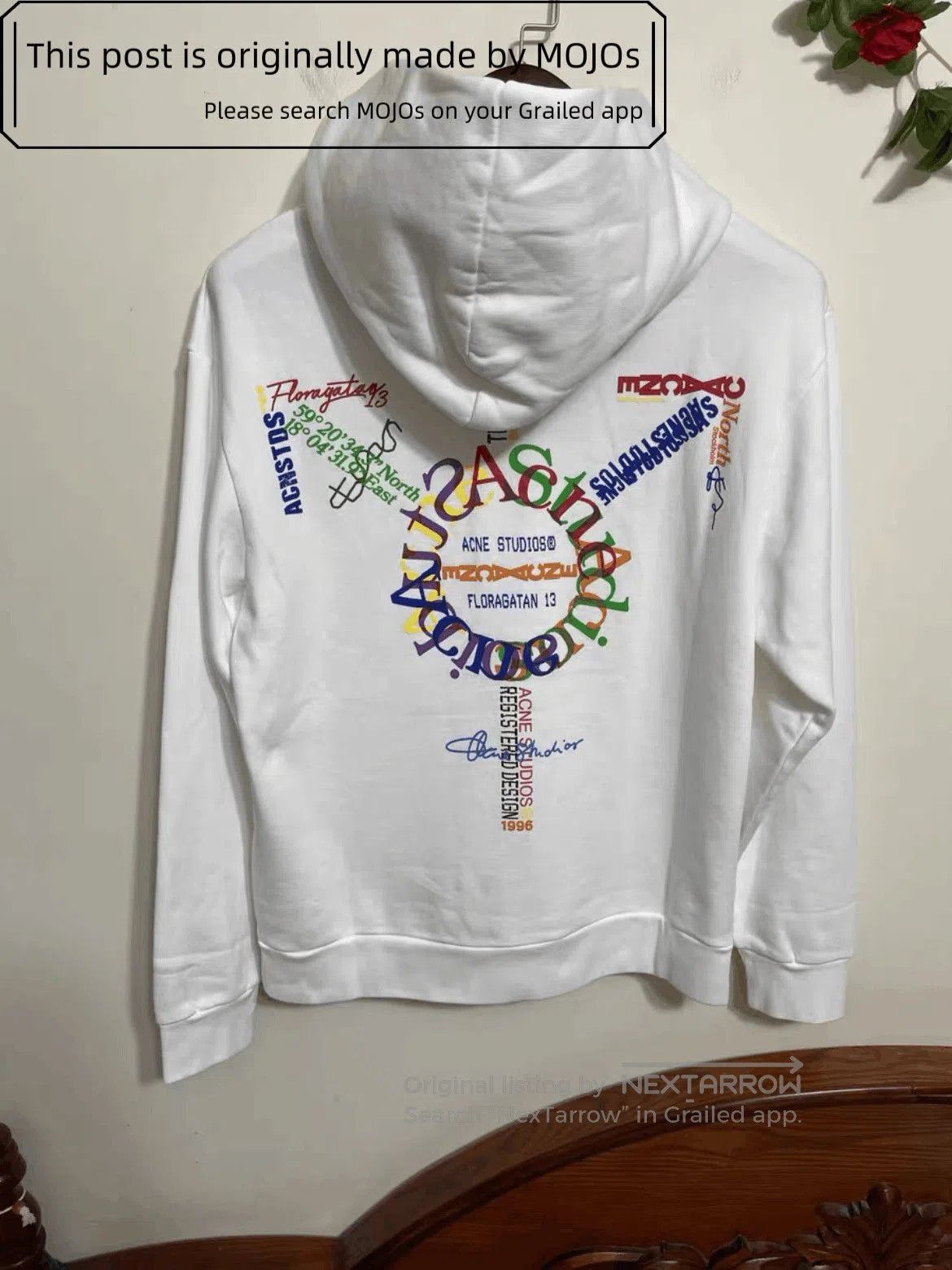 Acne Studios Acne Studios Colors Logo Print White Hoodie mojos1944. Size US XS / EU 42 / 0 - 2 Thumbnail