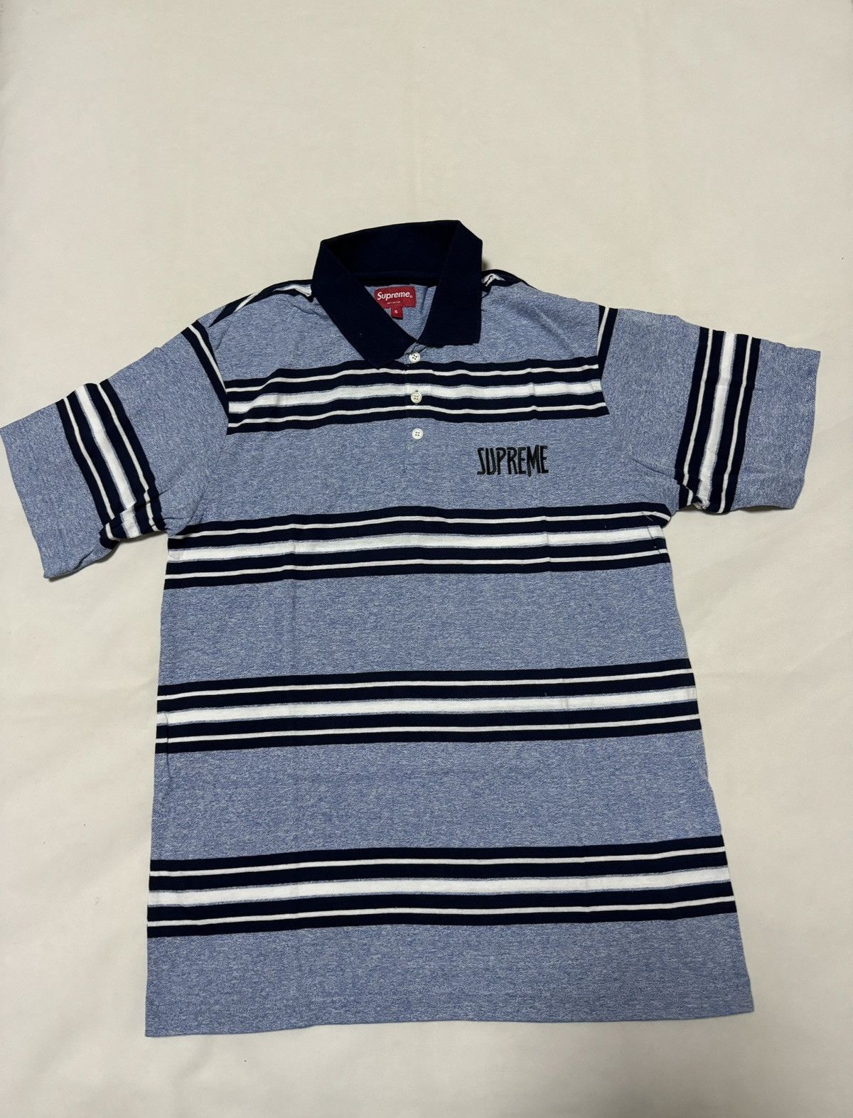 Supreme Supreme blue black stripe polo T-shirt Size US S / EU 44-46 / 1 - 1 Thumbnail