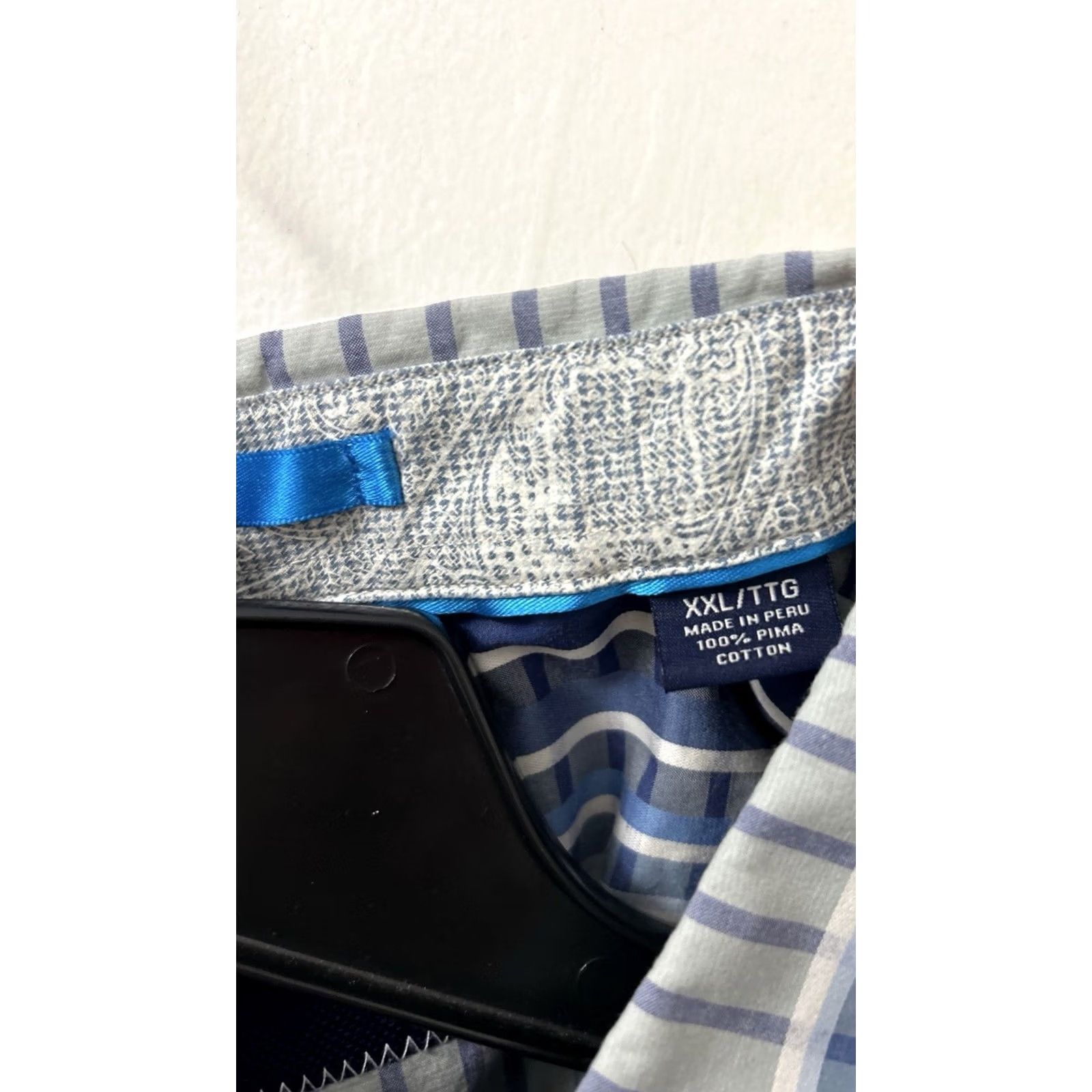 Tommy Bahama Tommy Bahama Shirt Mens 2XL Blue Striped 100% Pima Cotton Button-Down L/S Size US XXL / EU 58 / 5 - 6 Thumbnail