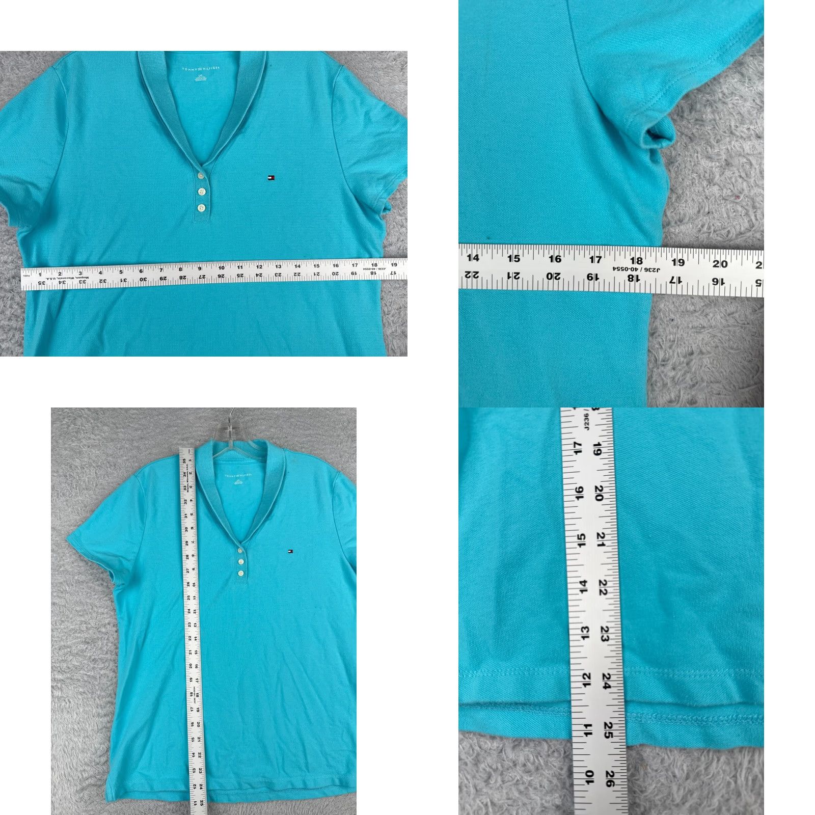 Tommy Hilfiger Tommy Hilfiger Women's Polo Shirt Large Blue Collared Cotton Blend Short Sleeve Classic Casual Size L / US 10 / IT 46 - 8 Thumbnail