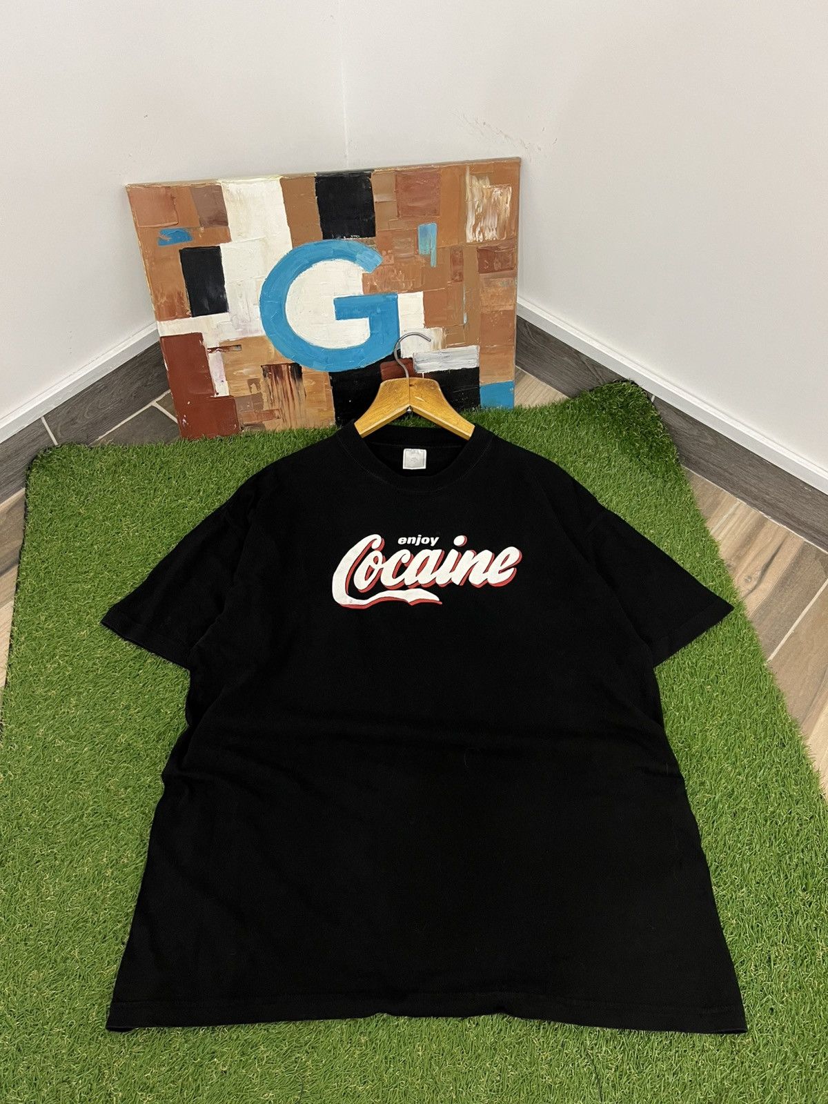 Other Vintage 90s Cocaine Enjoy Coca Cola Drugs Logo T-shirt Style Size US XL / EU 56 / 4 - 1 Thumbnail