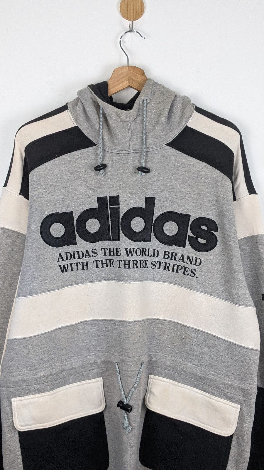 Adidas Vintage Adidas Trefoil Logo Sweater Hoodie Rap Hiphop Size US L / EU 52-54 / 3 - 3 Thumbnail