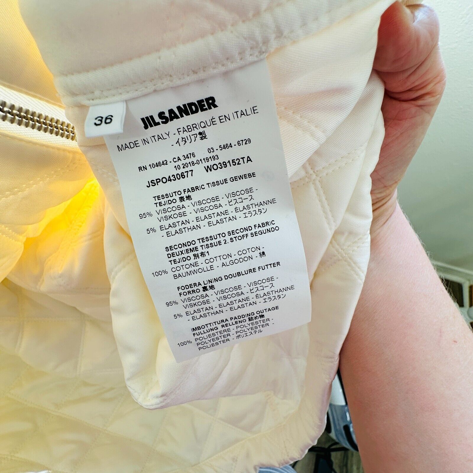 Jil Sander Jil Sander Cream Goldfish Long Quilted Zip Hooded Jacket 36 Size M / US 6-8 / IT 42-44 - 13 Thumbnail