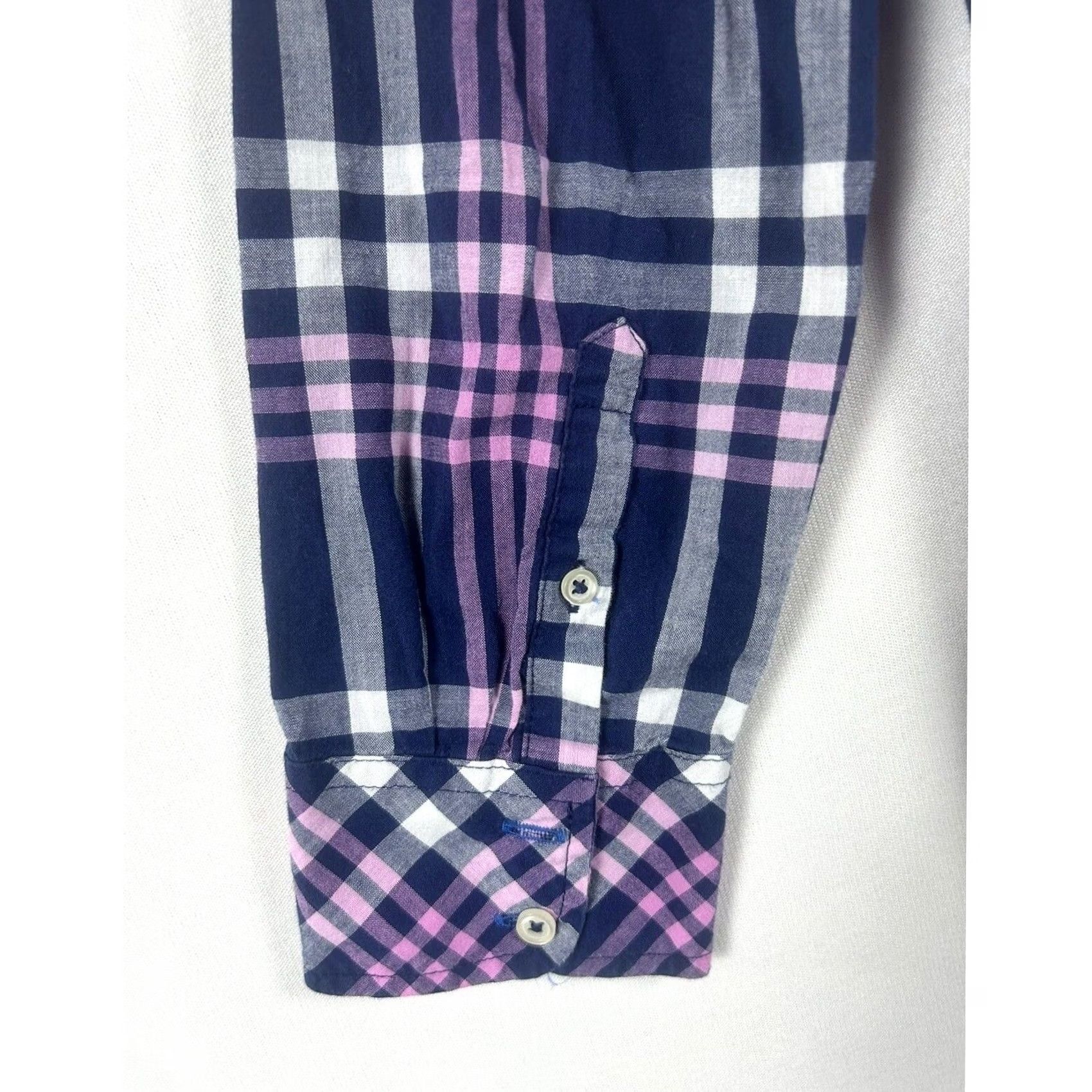 Talbots Talbots Plaid Purple Collared Button-Up Shirt Women's M Casual Long Sleeve 100% Cotton Button-Front Vintage: No Size M / US 6-8 / IT 42-44 - 7 Thumbnail