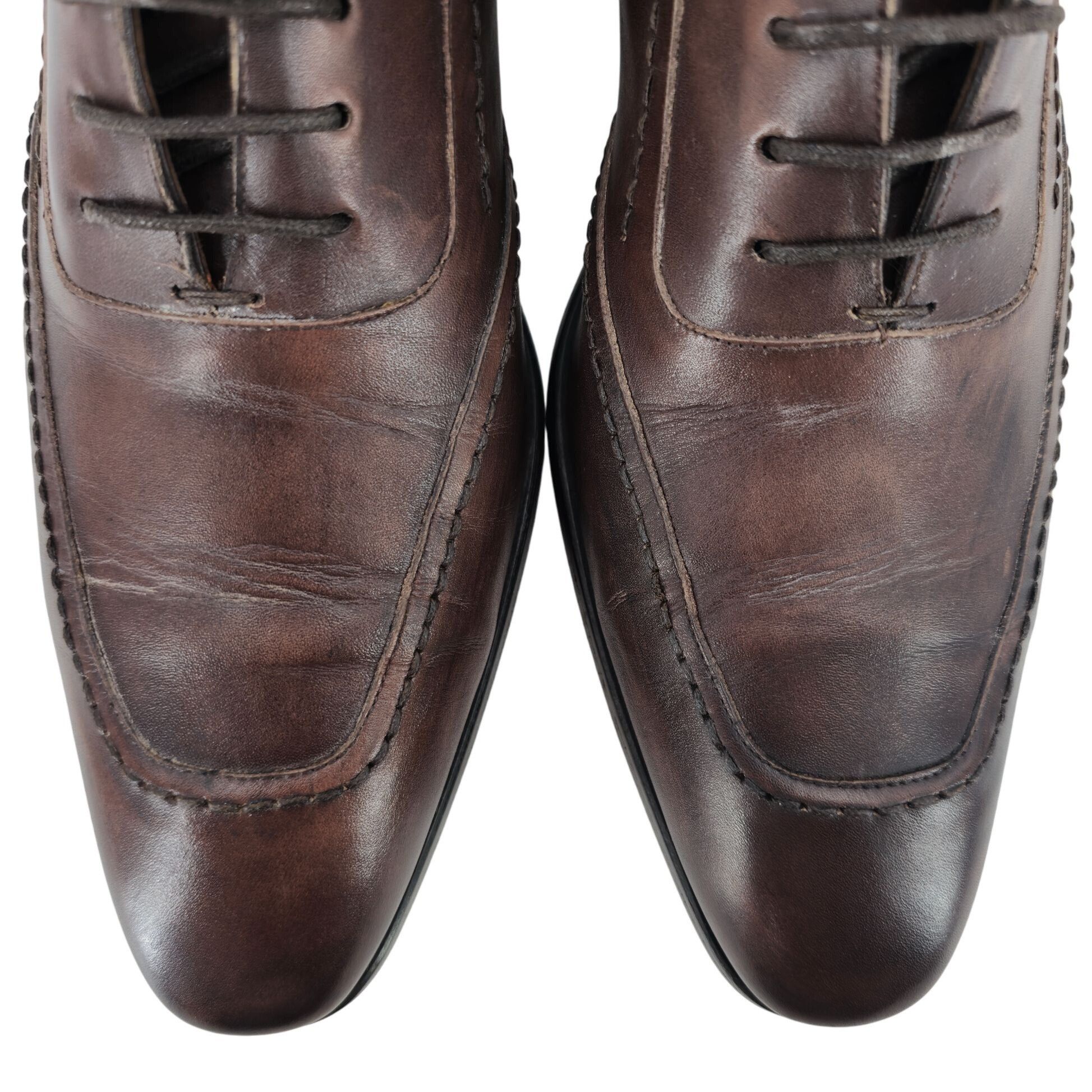 Mezlan Mezlan Burnished Brown Leather Dress Shoes Men 10.5 Oxfords Size US 10.5 / EU 43-44 - 6 Thumbnail