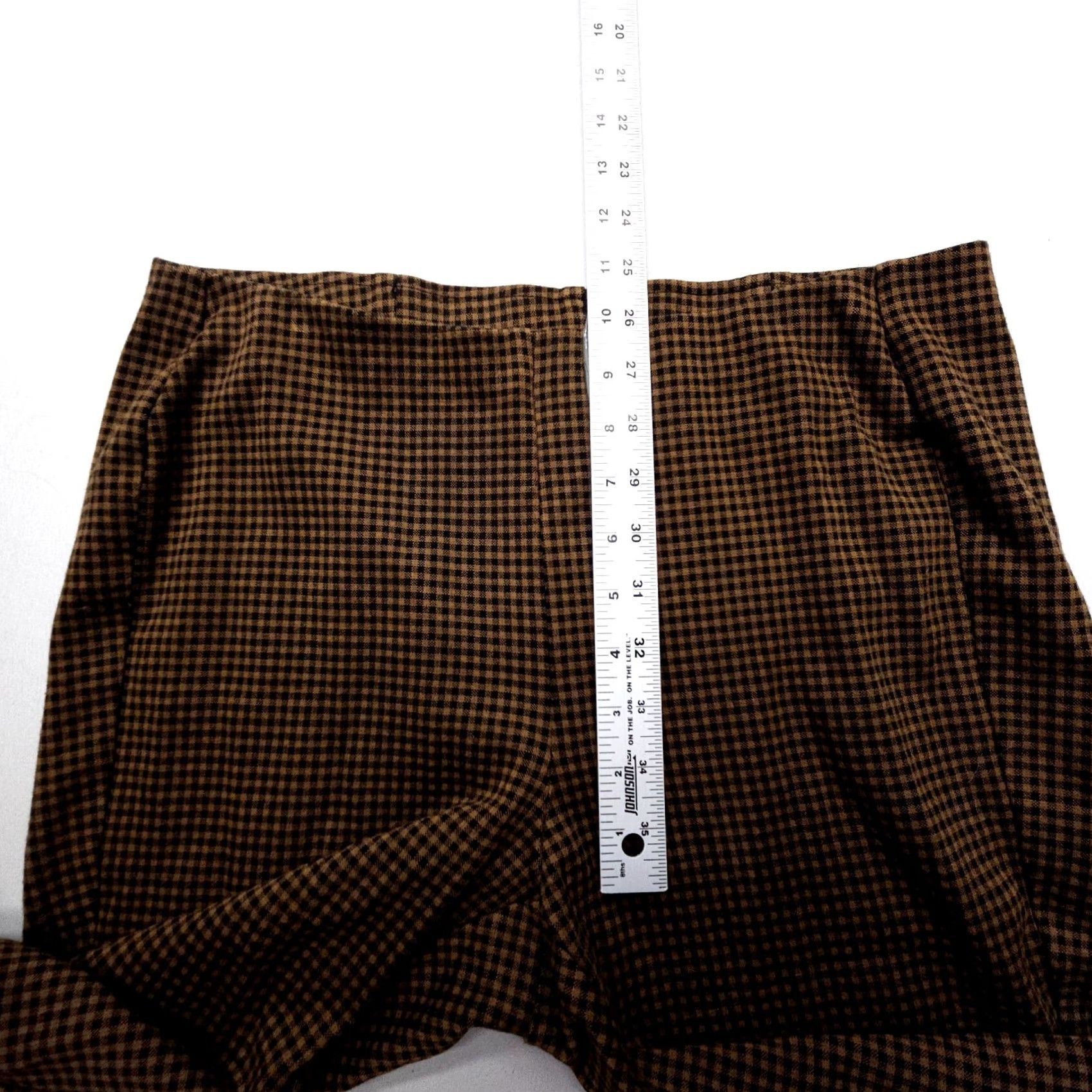 J. Jill J. Jill Ponte Leggings Pants Womens Large Petite Brown Check Career Stretch Crop Pant Size 36" / US 14 / IT 50 - 6 Thumbnail