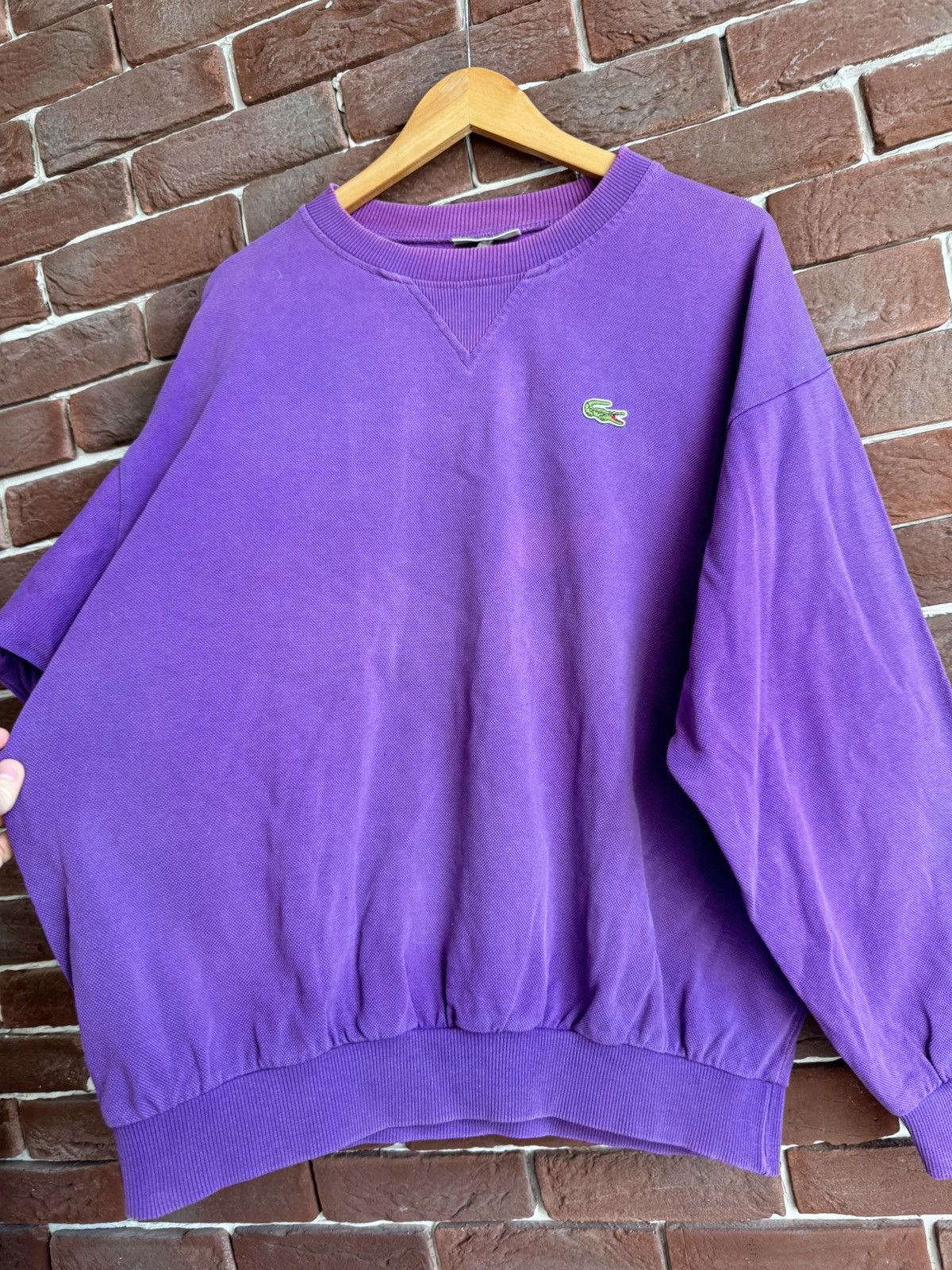 Lacoste Vintage 90s Lacoste Sweatshirt Crewneck Washed Purple Logo Size US L / EU 52-54 / 3 - 4 Thumbnail