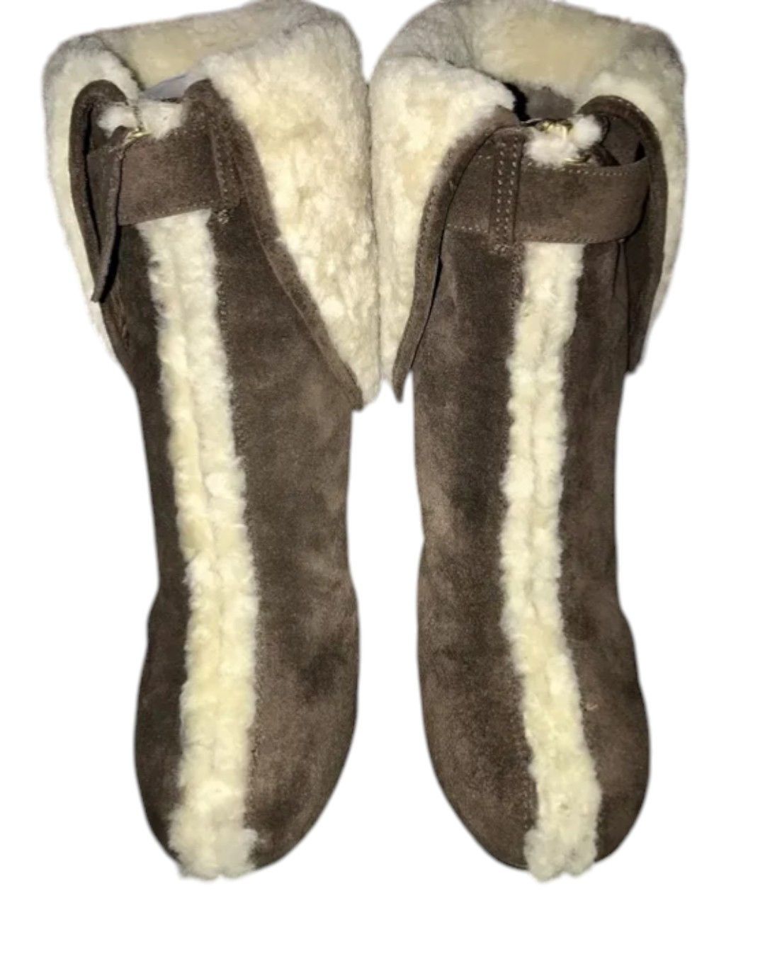 Dsquared2 VELOUR ESPRESSO SHEARLING SUEDE ANKLE BOOTS HEELS Size US 8 / IT 38 - 3 Thumbnail