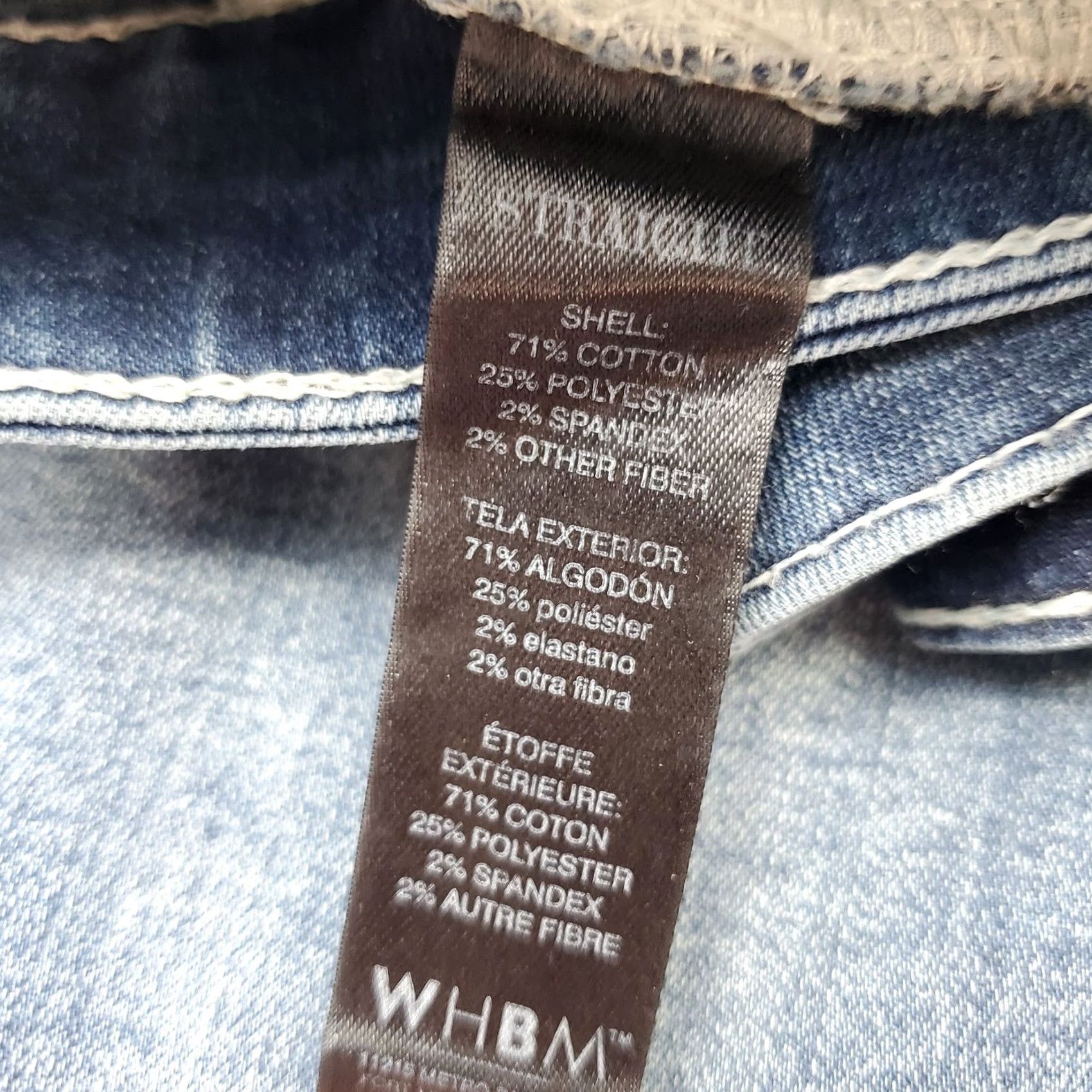 White House Black Market WHBM Jeans Womens 10 Blue Denim Whiskered High Waisted Streetwear Straight Leg Jeans Size 32" / US 10 / IT 46 - 7 Thumbnail
