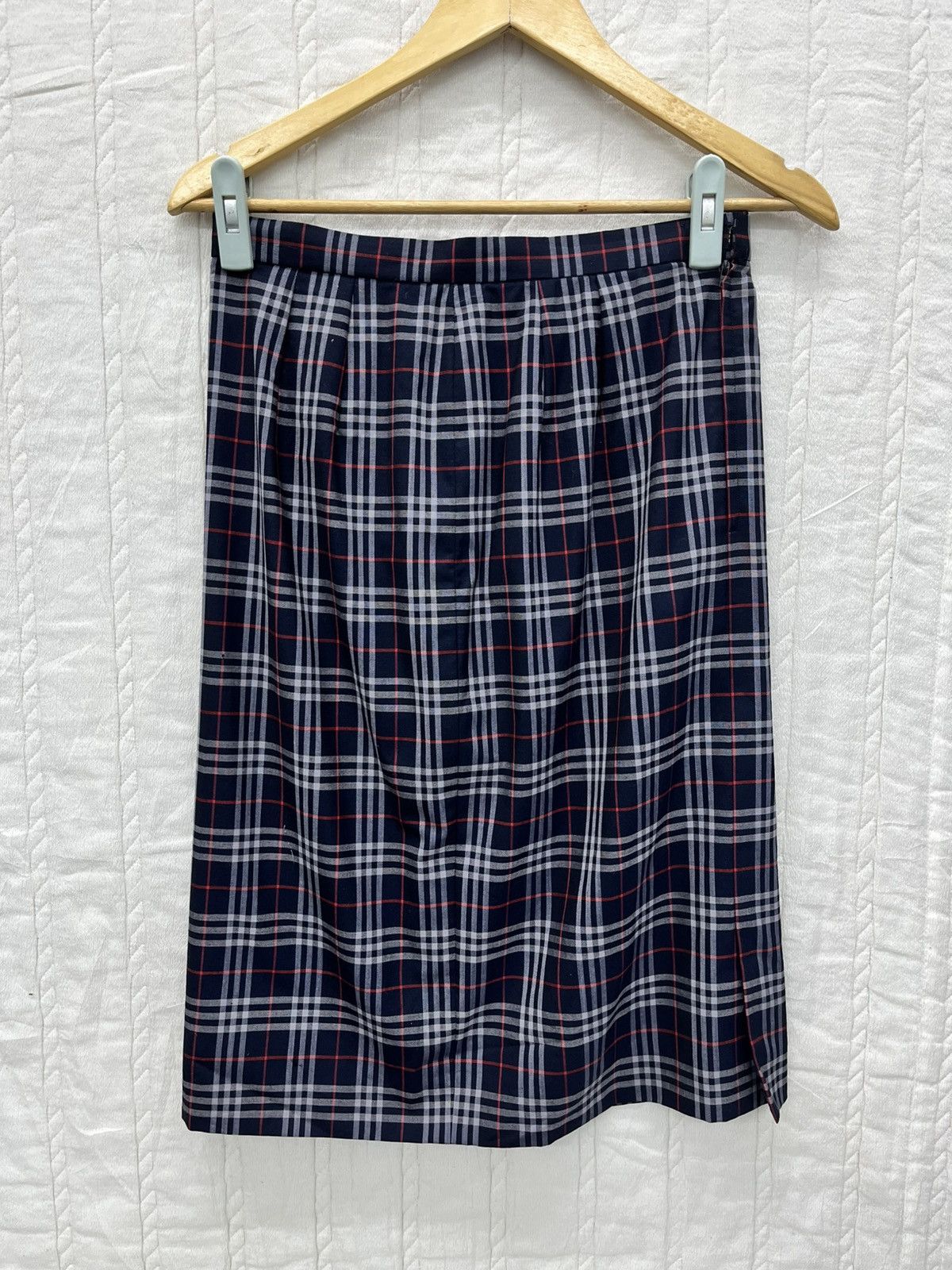 Burberry × Vintage ARCHIVE🔥BURBERRY WOOL CHECKED SKIRT Size 28" / US 6 / IT 42 - 1 Thumbnail