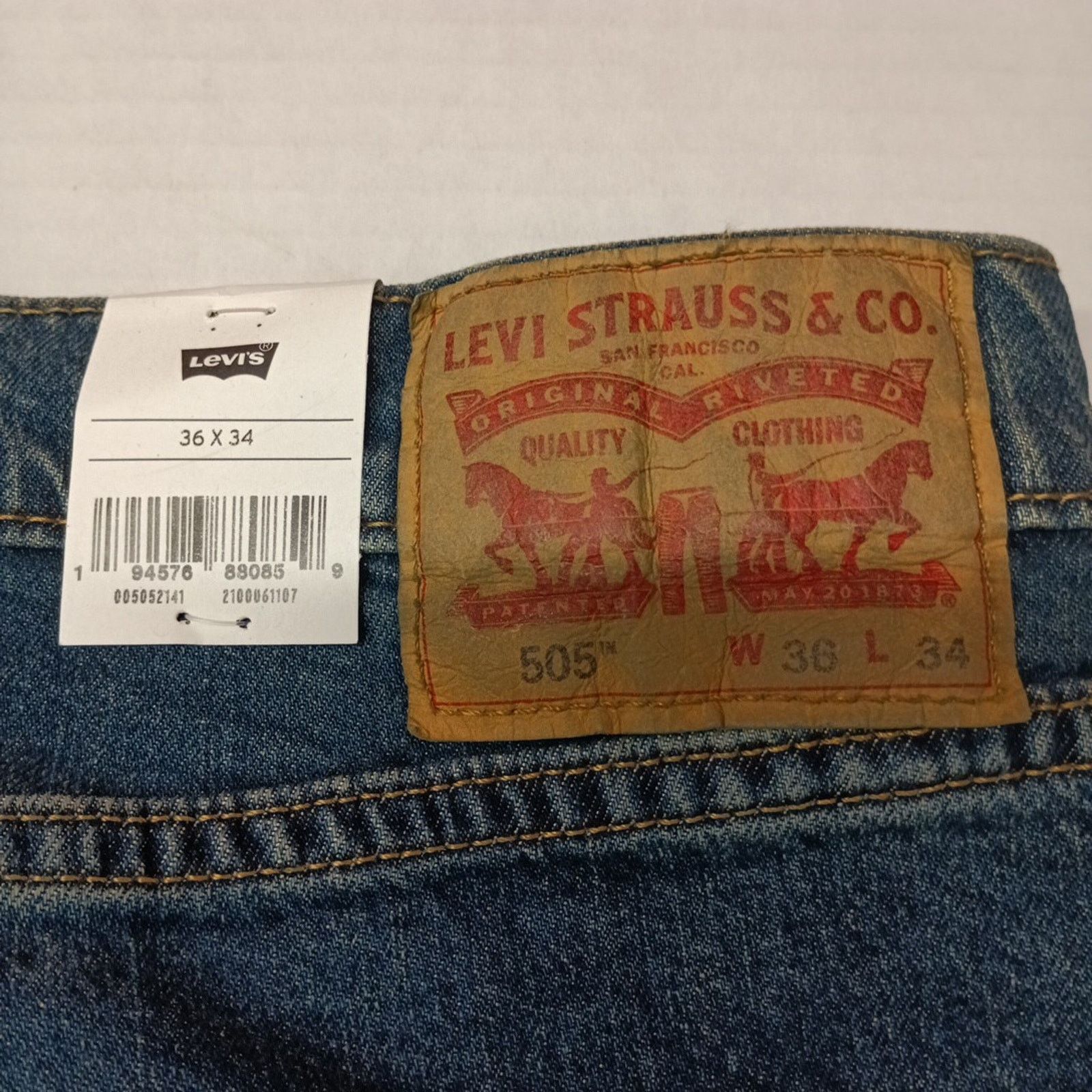 Levi's Levi's 505 Regular Jeans Men's 36x34 Blue Stretch Straight Size US 36 / EU 52 - 9 Thumbnail