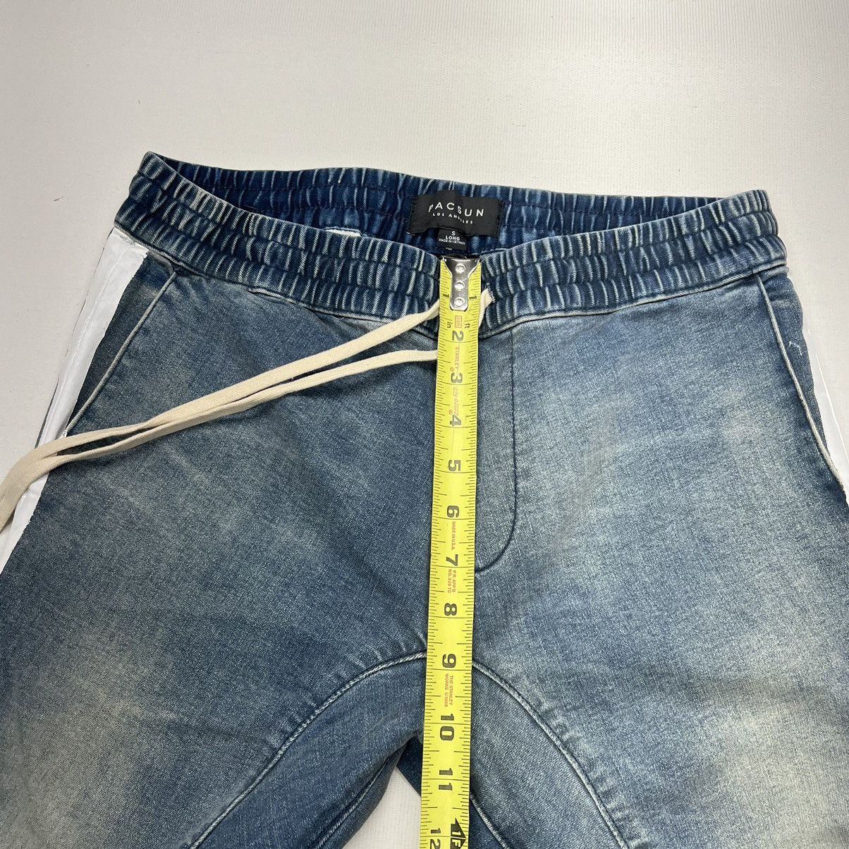 Pacsun Pacsun Jeans Blue Stacked Skinny Drawstring Zip Stripe Size US 30 / EU 46 - 21 Thumbnail