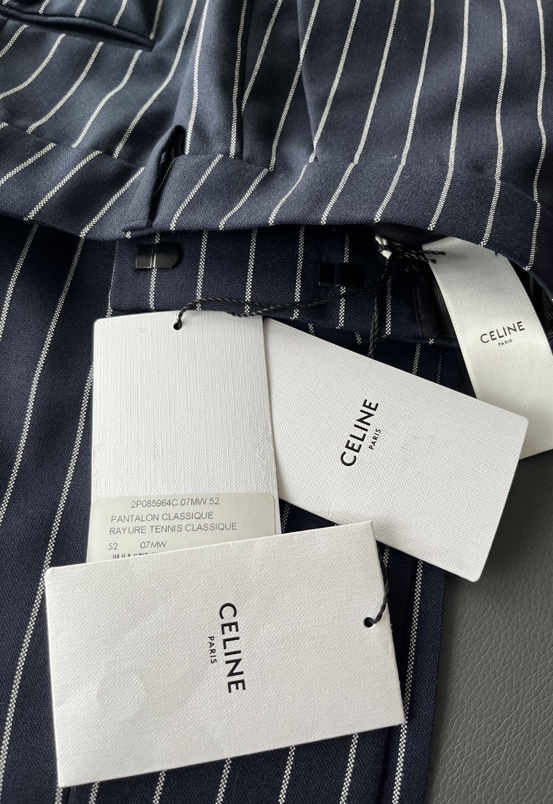 Celine × Hedi Slimane Rare Super Runway Brand New Celine by Hedi Wool Striped Pant Size US 34 / EU 50 - 9 Thumbnail