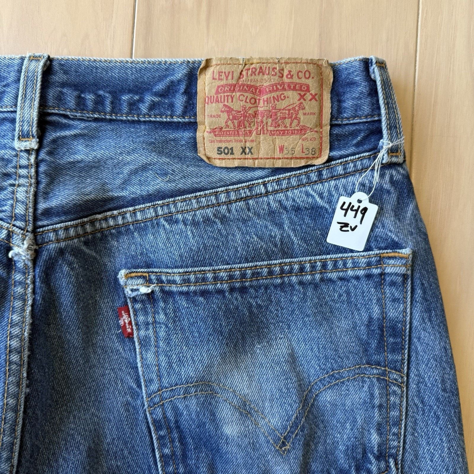 Levi's × Vintage Vintage Levis 501 Jeans 34 Blue Straight Leg Denim Workwear Size US 34 / EU 50 - 10 Thumbnail