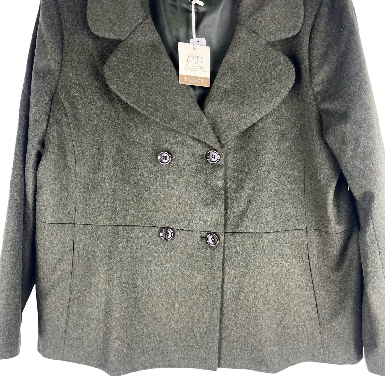 Other Talbots Brushed Italian Wool Double Breast Coat Green 16 Size XXL / US 16-18 / IT 52-54 - 6 Thumbnail