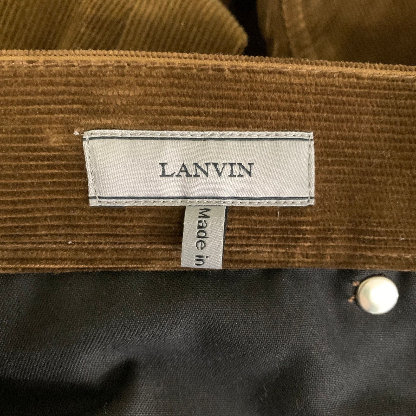 Lanvin LANVIN Size 32 Brown Corduroy Cotton Button Fly Casual Pants Size US 32 / EU 48 - 3 Thumbnail