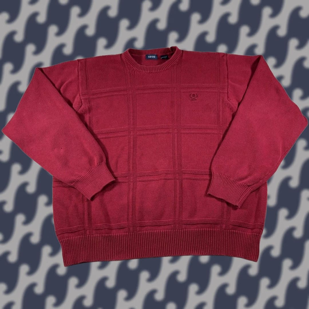 Izod VINTAGE Izod Sweater Red Cable Knit Preppy Heavy Fisherman Crewneck Men's XXL Knit Pullover 90s Crew Neck Cotton Casual Lightweight? Wait. Size US XXL / EU 58 / 5 - 1 Thumbnail