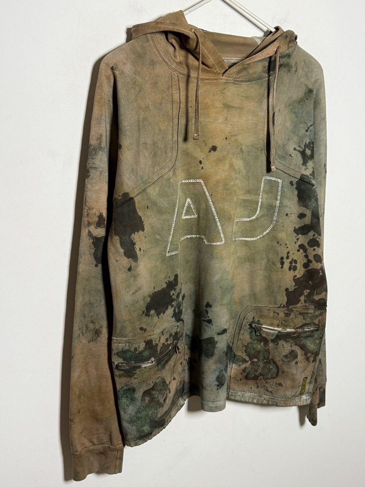 Giorgio Armani Vintage AJ hoodie reworked in a heavy oil-stain style dye Size US M / EU 48-50 / 2 - 6 Thumbnail