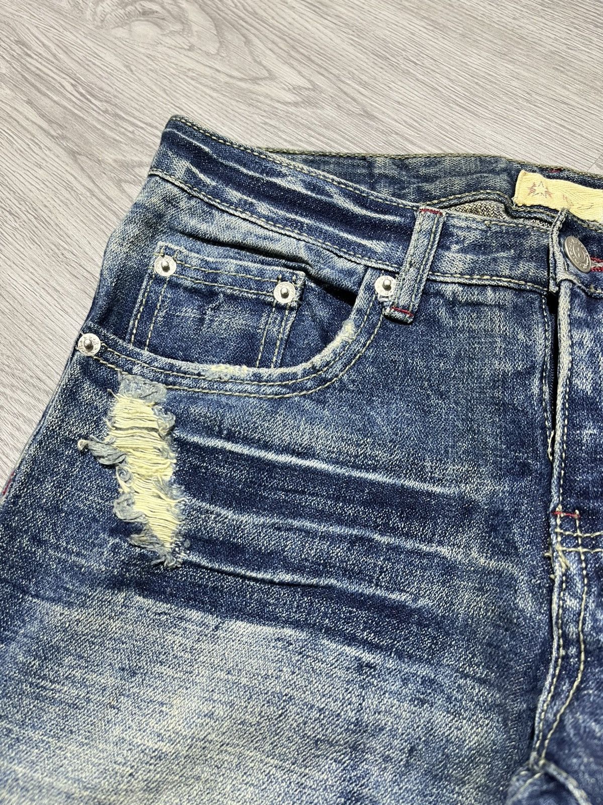 If Six Was Nine 2000s Star R Distressed Ripped Lgb Punk Style Pants Jeans Size US 28 / EU 44 - 8 Thumbnail
