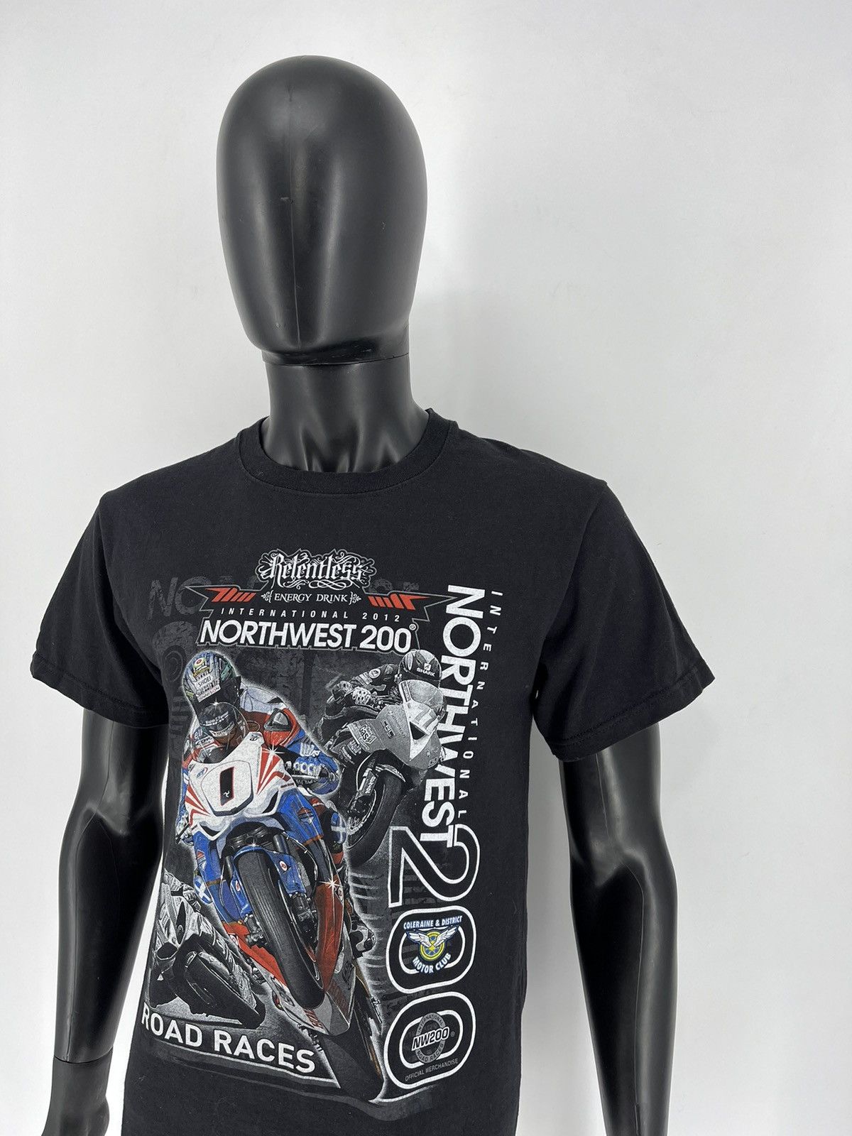 Vintage Vintage 2012 North West 200 Road Racer Honda Moto Black Tee Size US M / EU 48-50 / 2 - 4 Thumbnail
