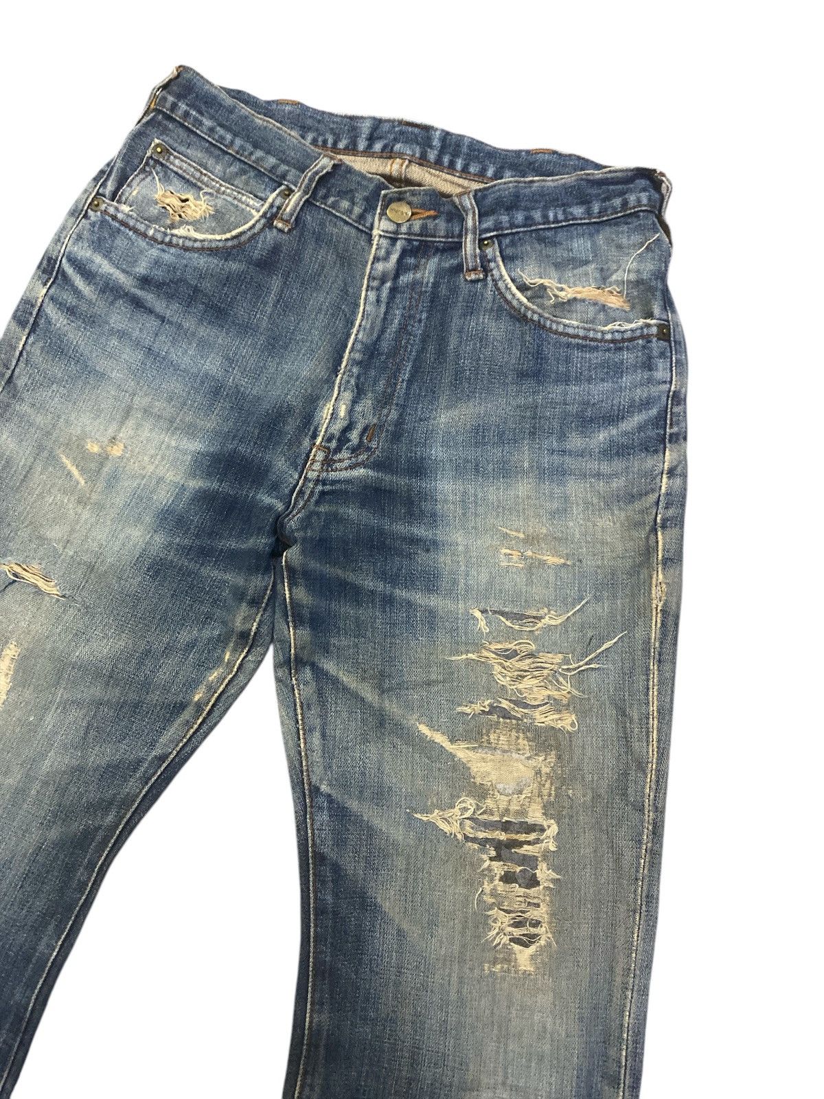 Vintage × Wrangler Wrangler Distressed Flared Denim Size US 31 - 2 Thumbnail