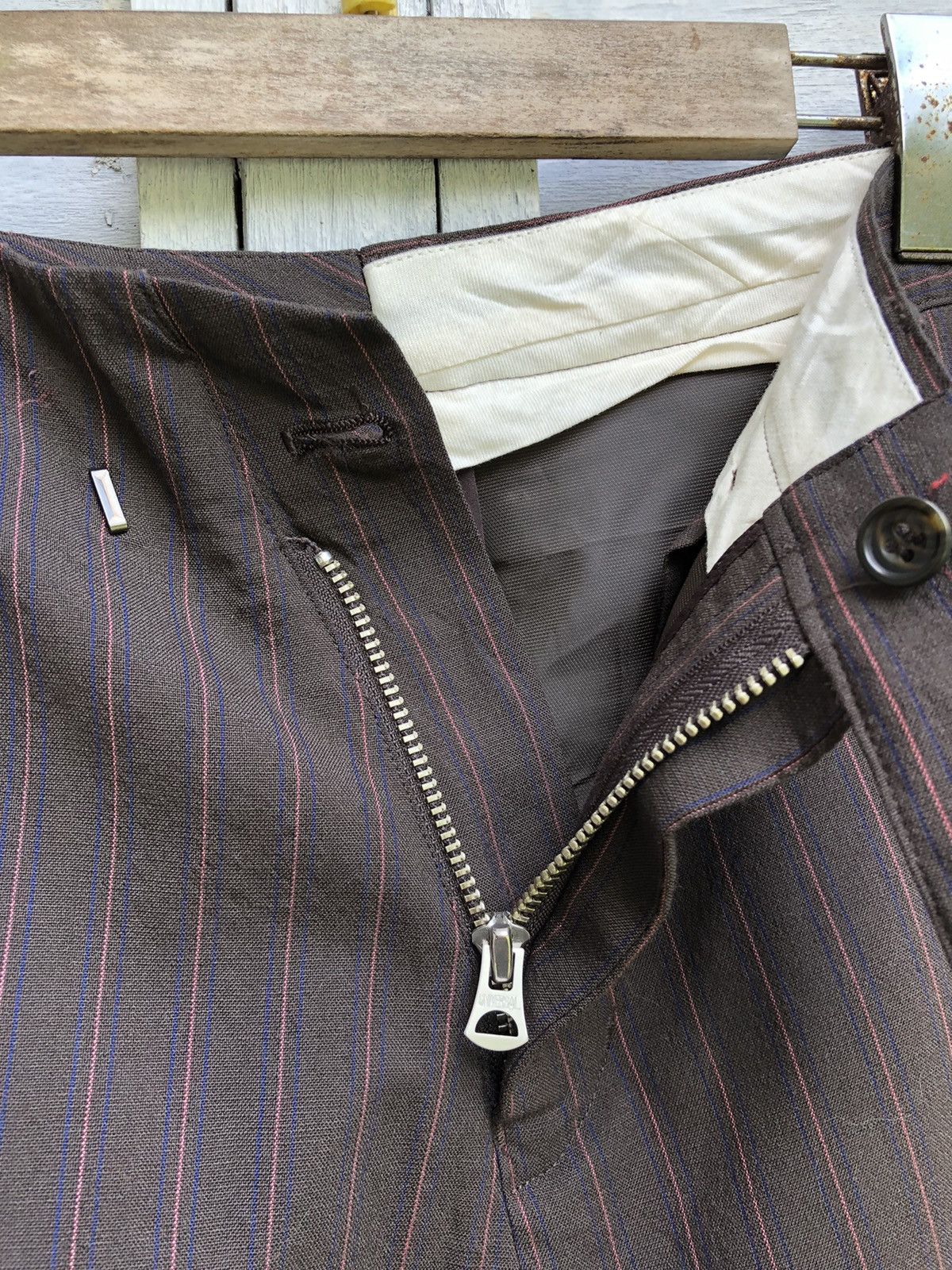 If Six Was Nine × Japanese Brand × Maison MIHARA YASUHIRO Miharayasuhiro Pencil Stripe Raw Seam Maxi Skirt Size 27" / US 4 / IT 40 - 10 Thumbnail