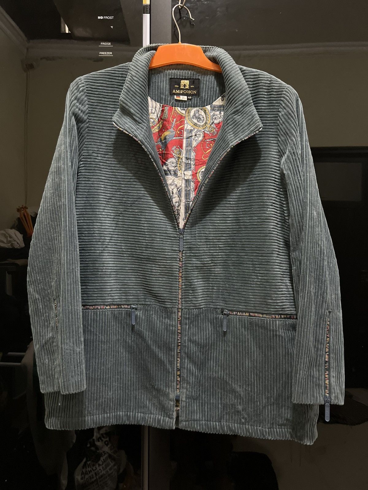 Designer × Vintage Vintage Ami Poison Corduroy Coat Lining Silk Size US L / EU 52-54 / 3 - 1 Thumbnail