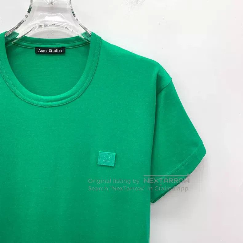 Acne Studios Acne Studios Green Smile Embroidered Cotton Crew Neck Shor Size XXS / US 00 / IT 34 - 3 Thumbnail