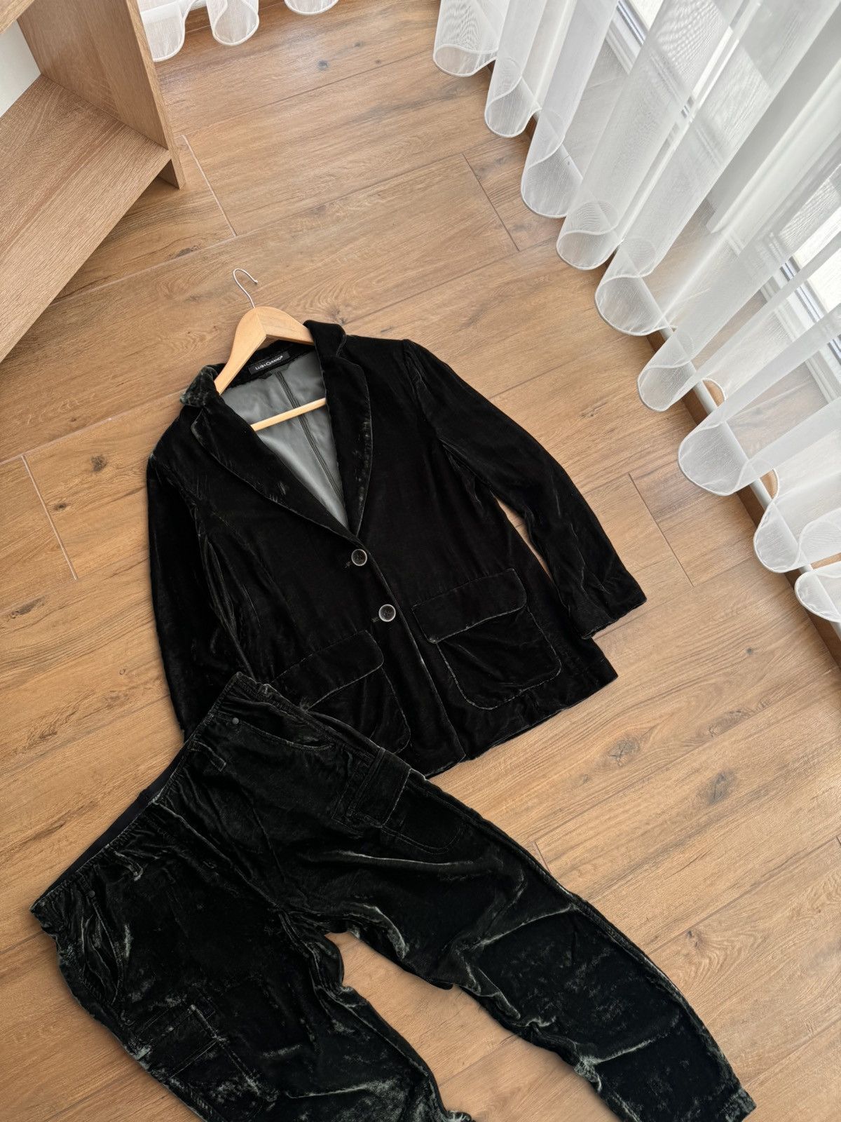 Luisa Cerano × Vintage Vintage Luisa Cerano Luxury Royal Green Velour Set Suit Size M / US 6-8 / IT 42-44 - 6 Thumbnail