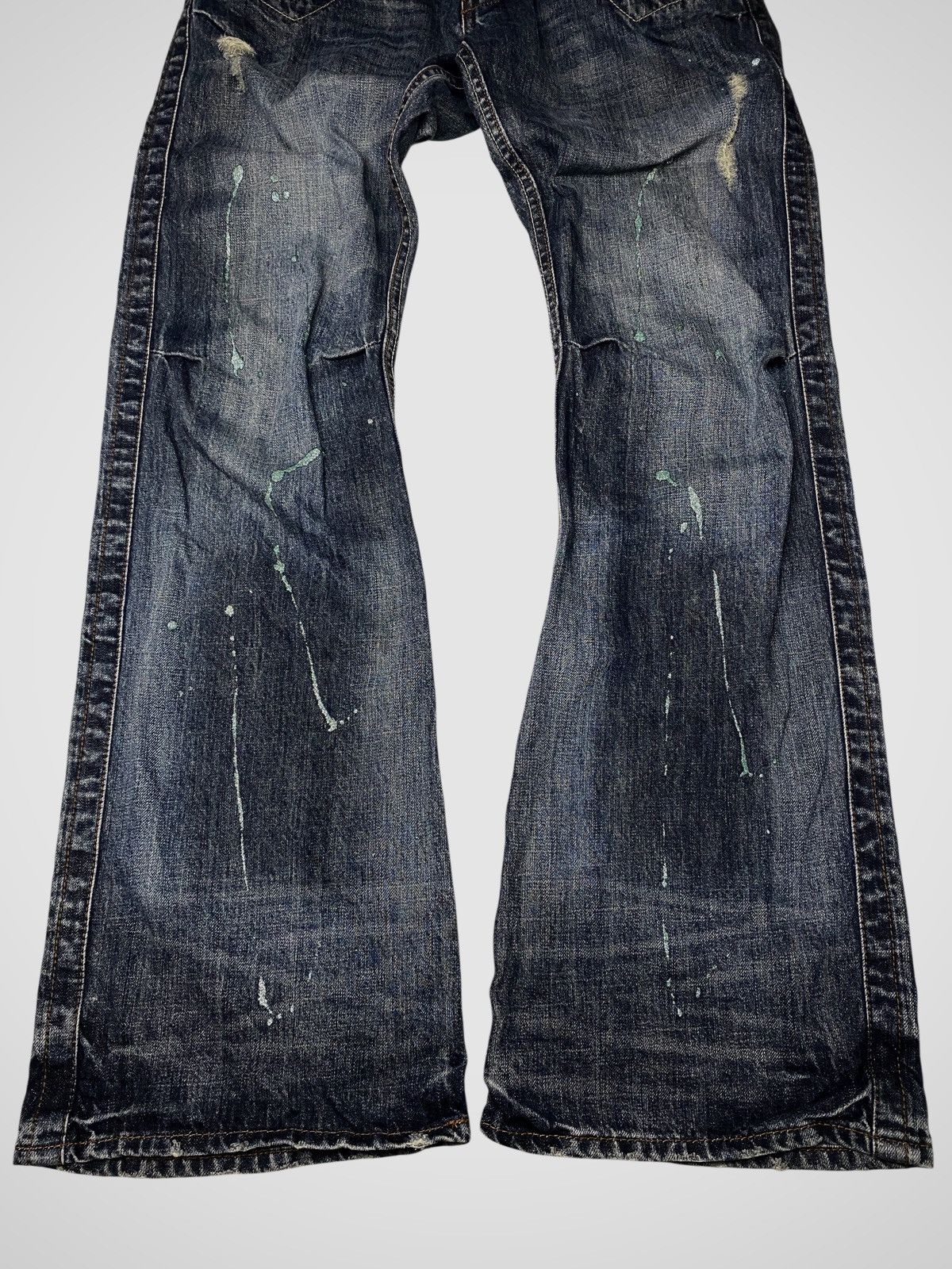 If Six Was Nine Root Three Seawash Glittery Flared Jeans Size US 34 / EU 50 - 4 Thumbnail